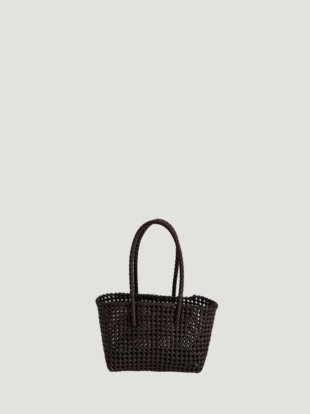 N°266S - SAC PANIER TRESSÉ MAIN - PETIT - marron