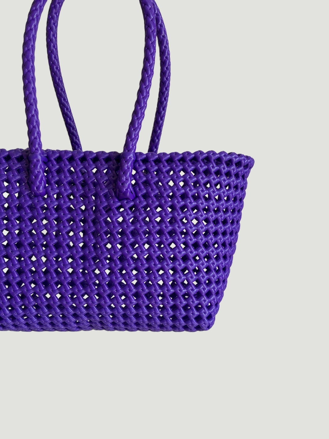 N°44S bis - SAC PANIER TRESSÉ MAIN - PETIT - violet