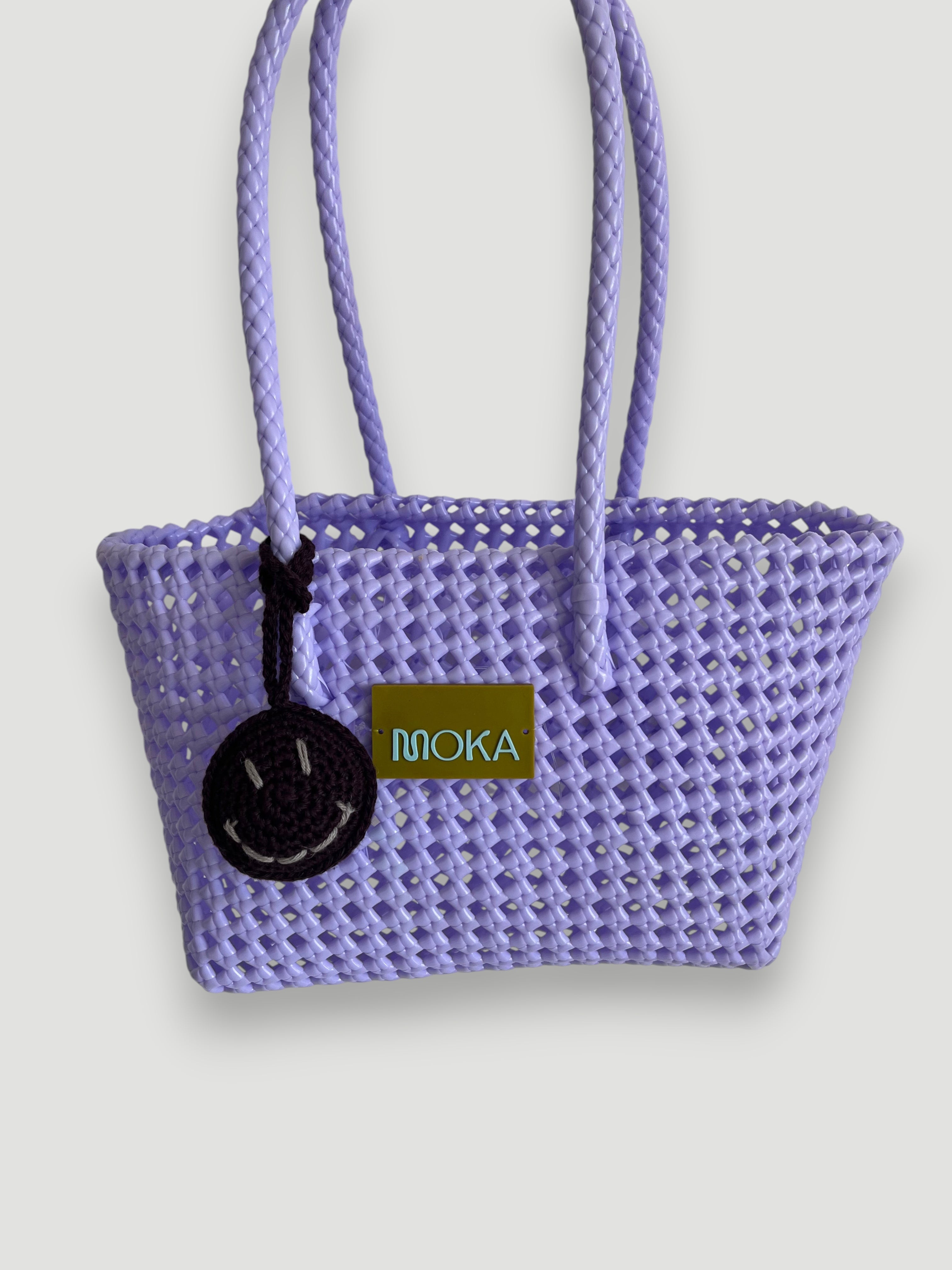 N°528S - SAC PANIER TRESSÉ MAIN - PETIT - lavende