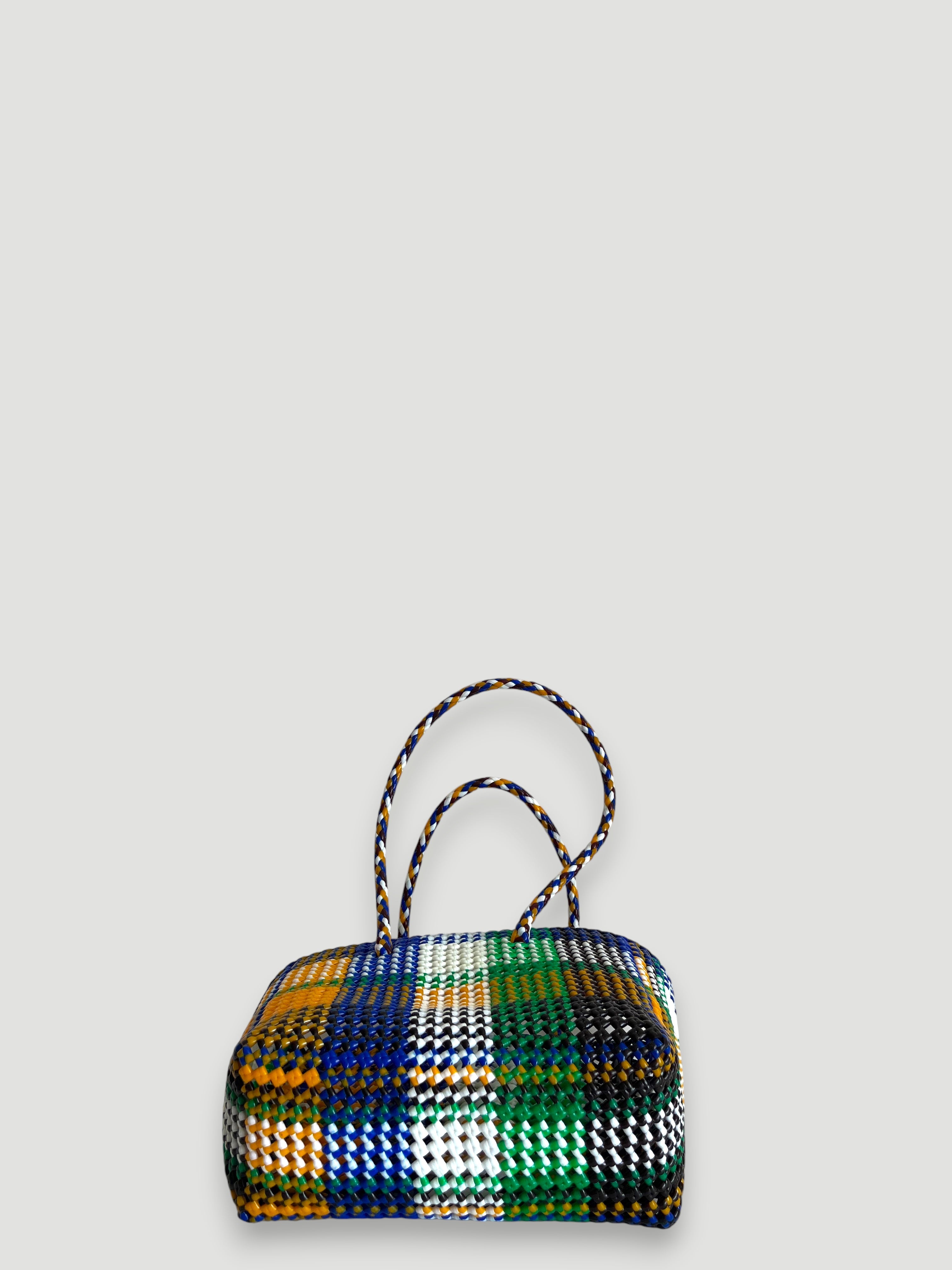 N°434M - SAC PANIER TRESSÉ MAIN - MOYEN - multicolors