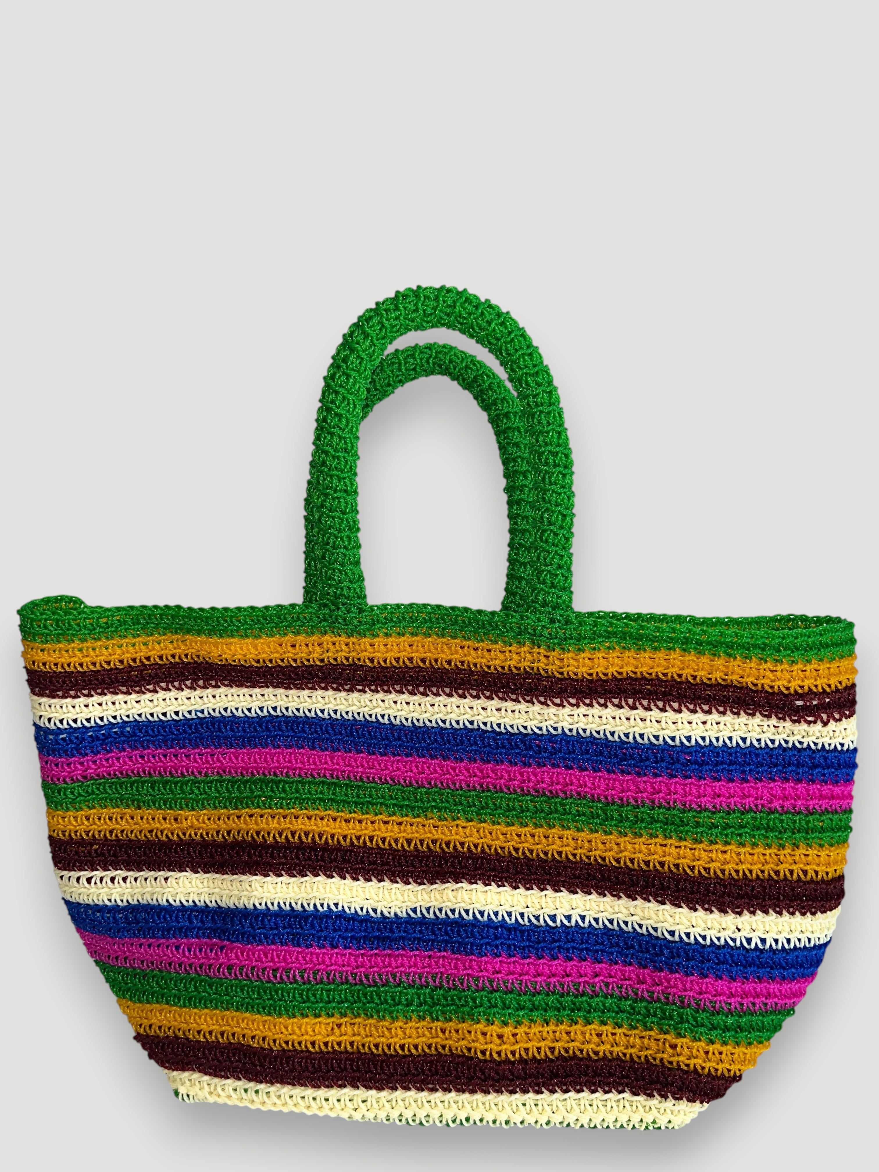 N°4SC - CROCHET BASKET BAG - MEDIUM - multicolors