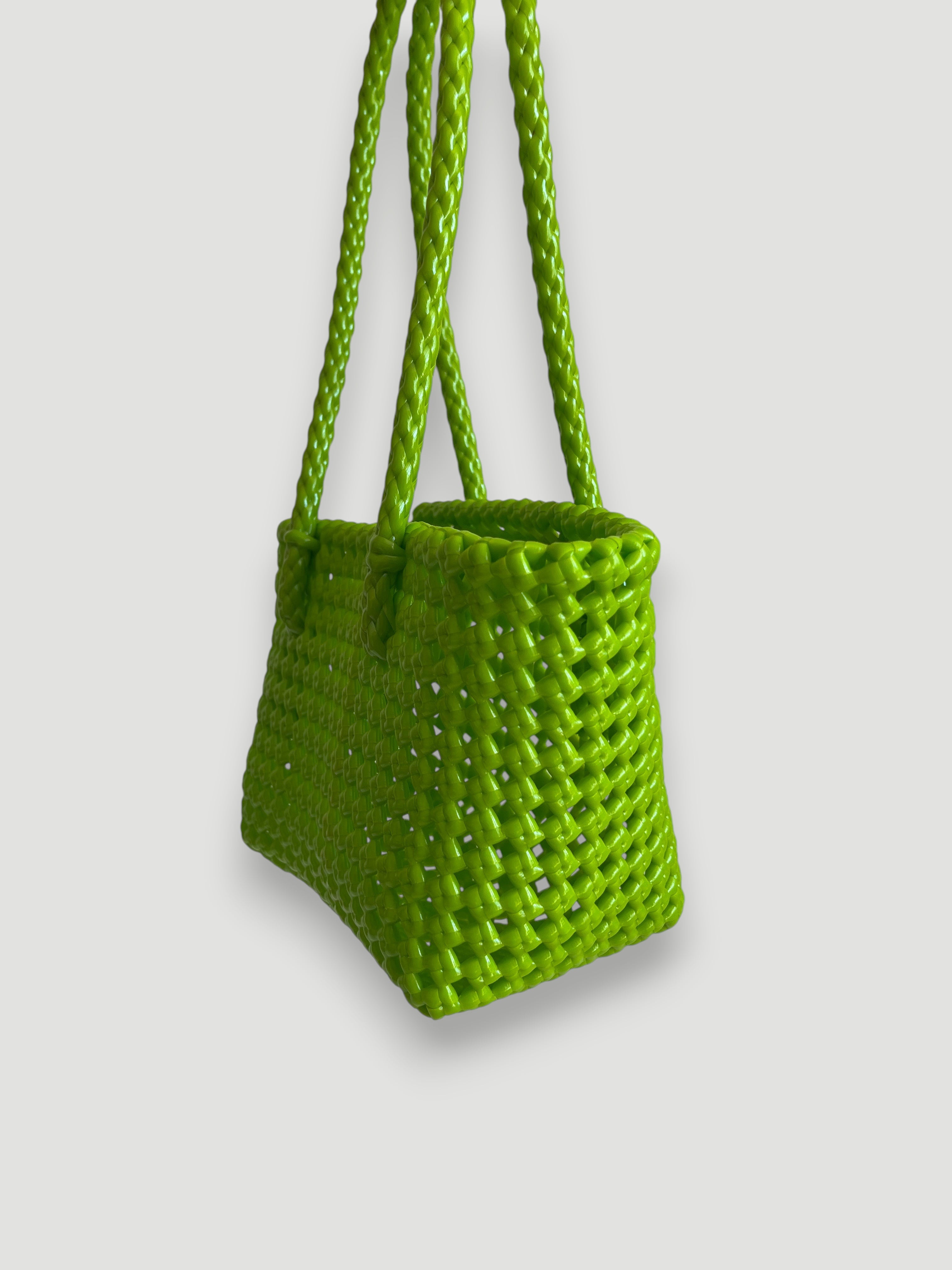 N°137XS - SAC PANIER TRESSÉ MAIN - MINI - vert clair