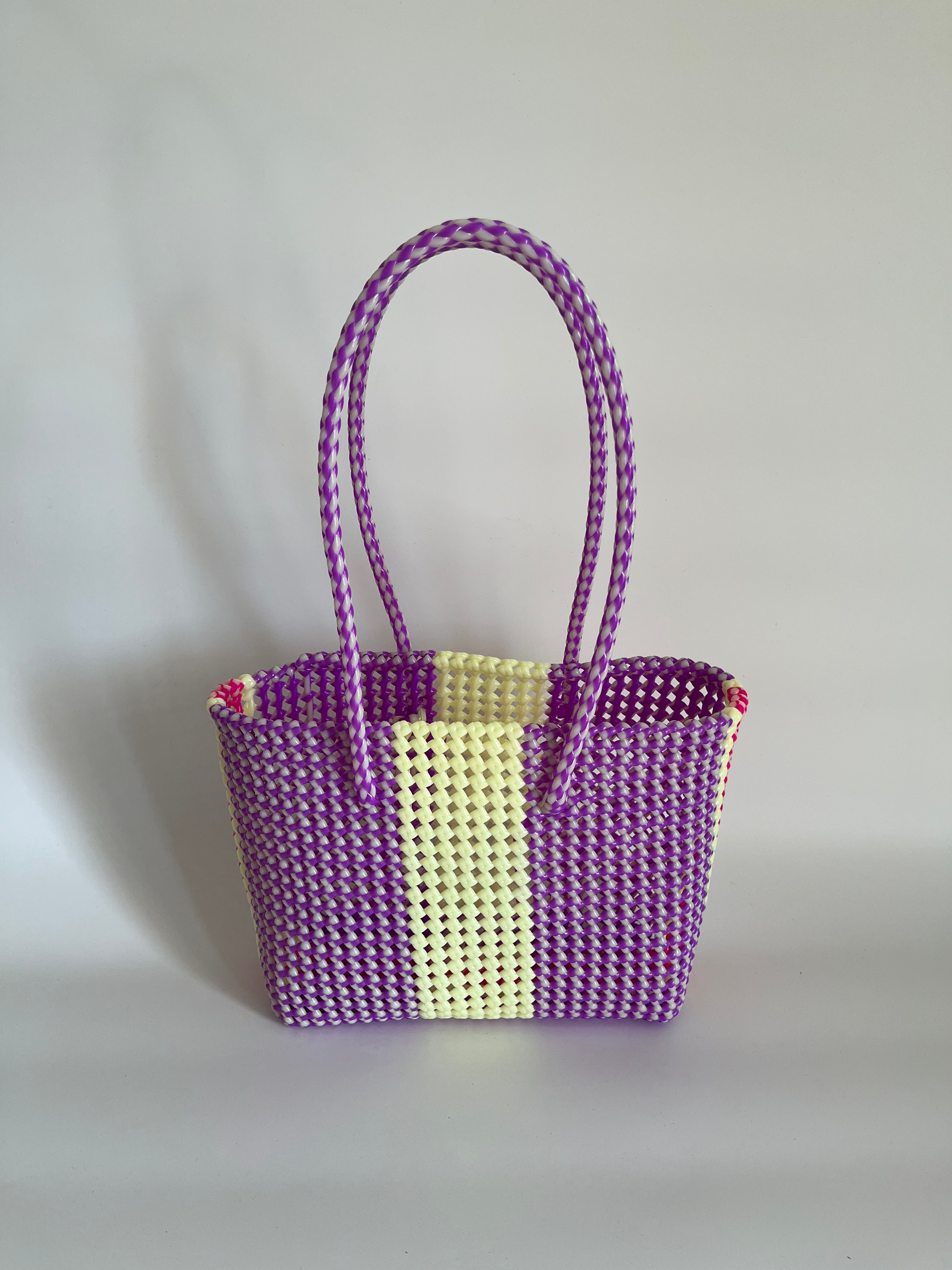 No. 55M - Hand-woven basket bag - medium - multicoloured