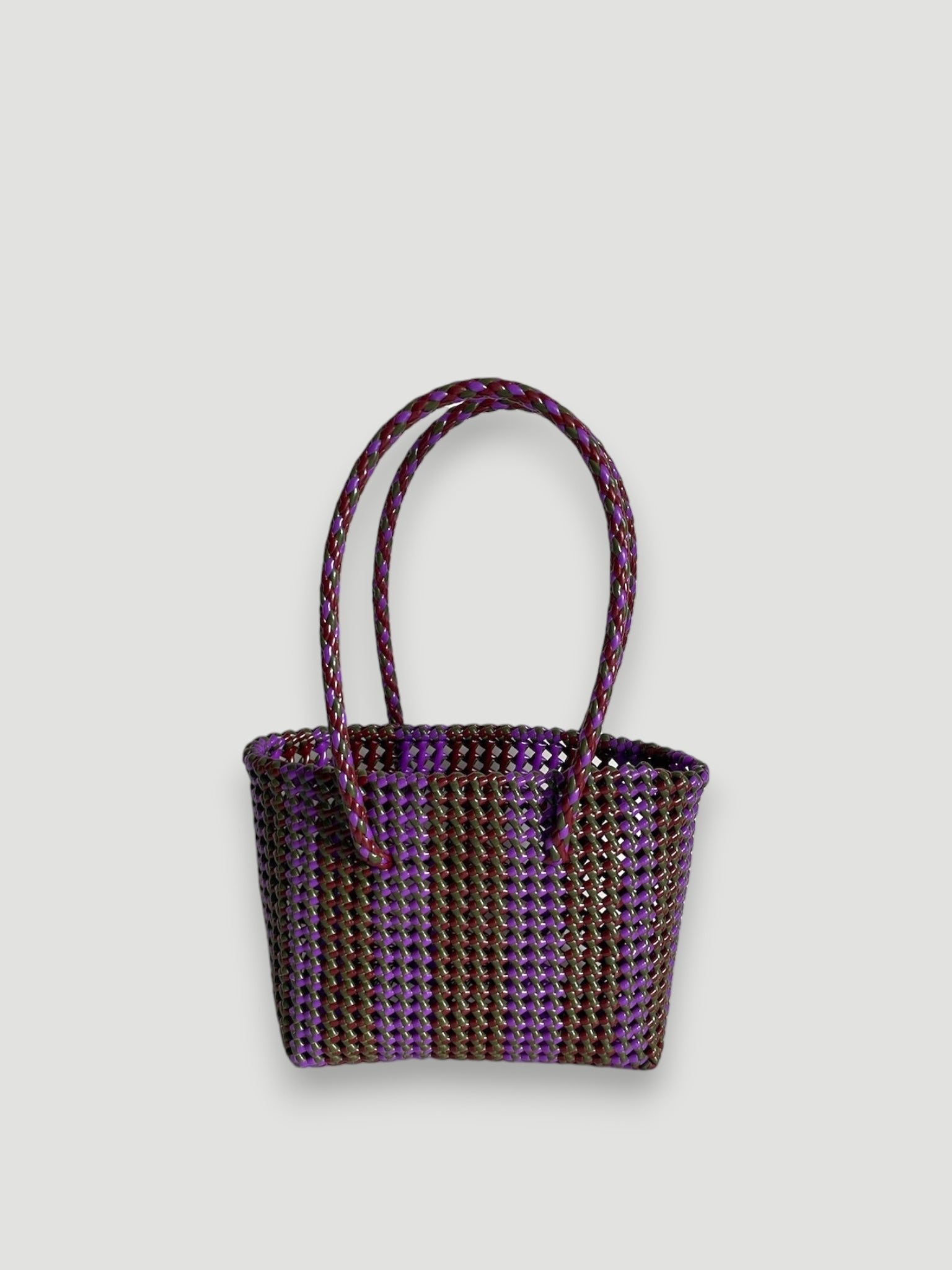 N°261S - SAC PANIER TRESSÉ MAIN - PETIT - multicolors