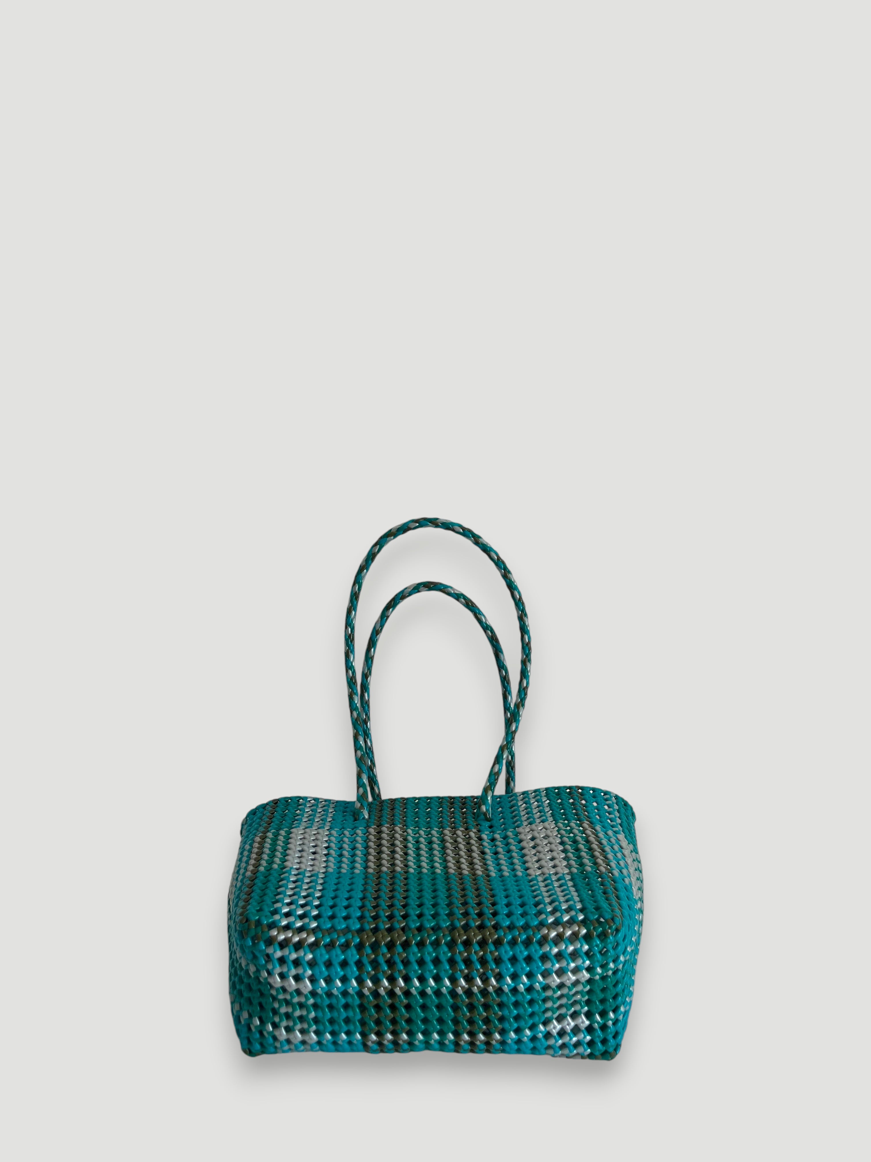 N°501M - SAC PANIER TRESSÉ MAIN - MOYEN - multicolors