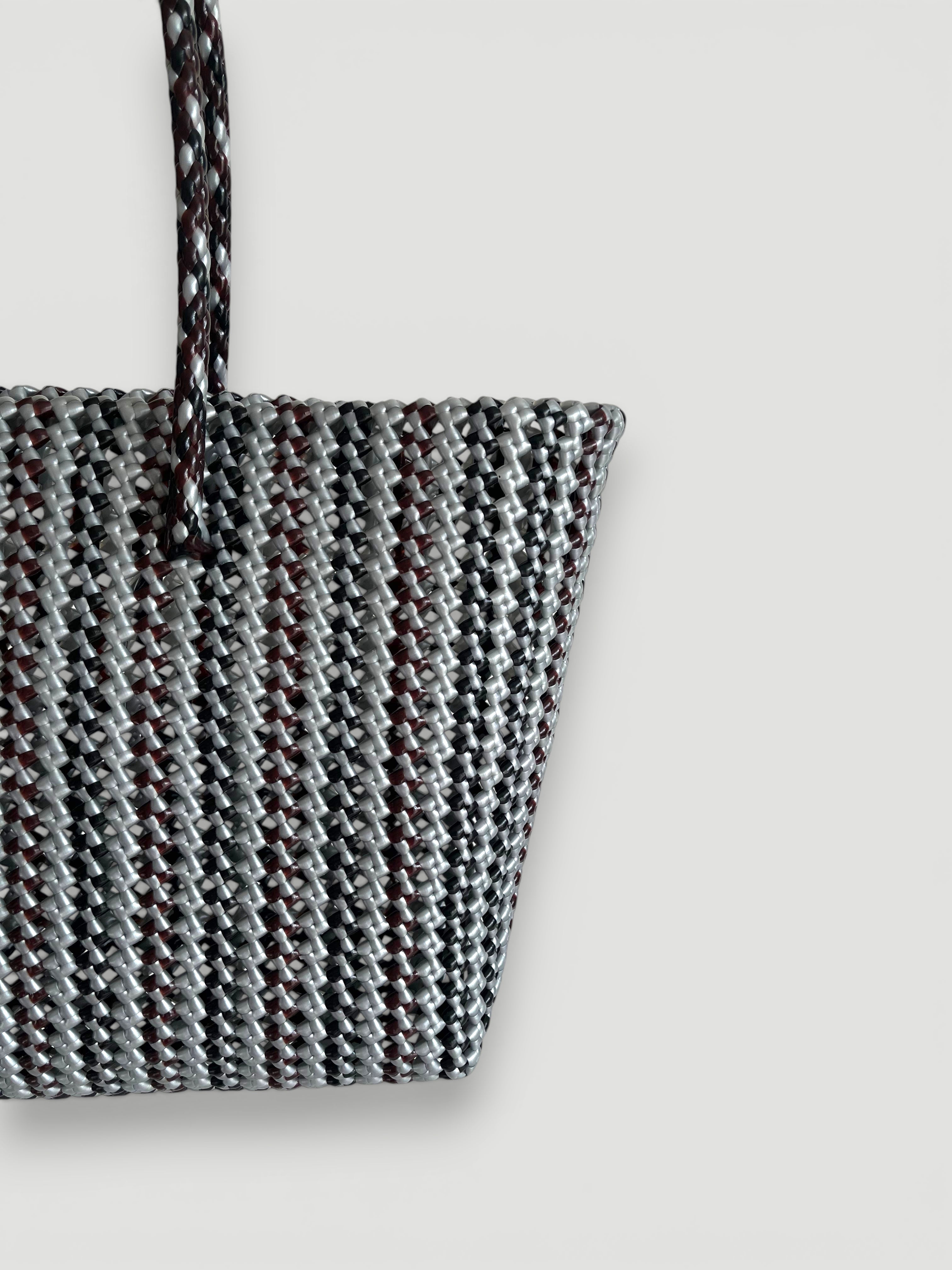 N°503L - SAC PANIER TRESSÉ MAIN - GRAND - multicolors