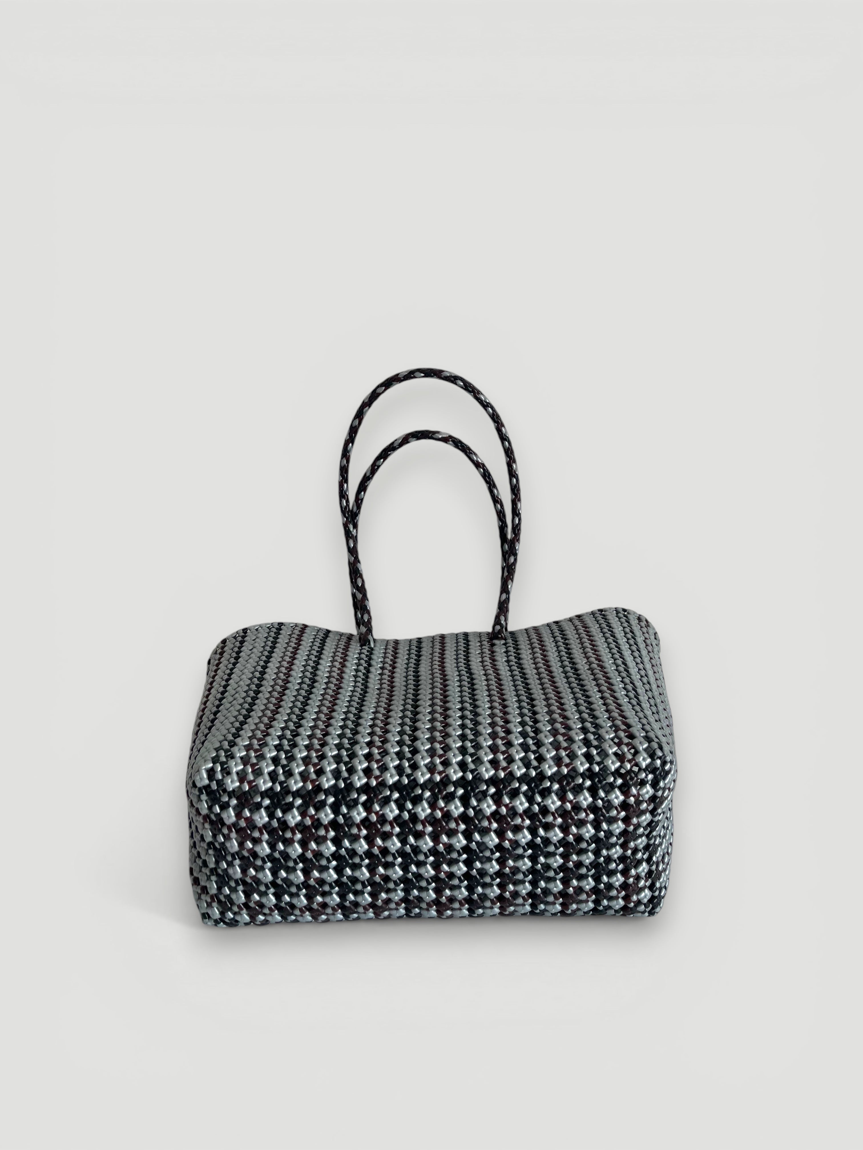N°503L - SAC PANIER TRESSÉ MAIN - GRAND - multicolors