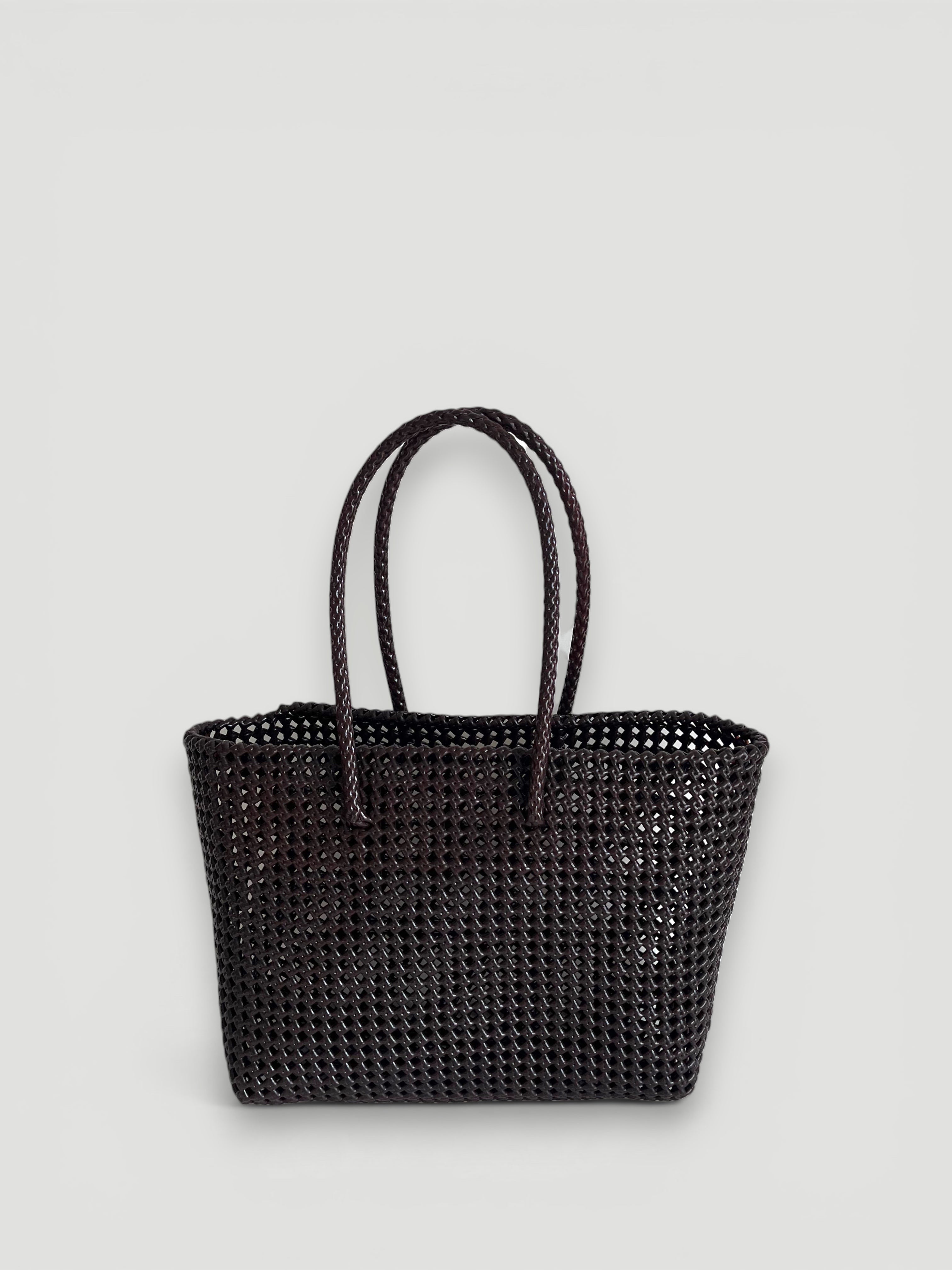 N°266L - SAC PANIER TRESSÉ MAIN - GRAND - marron