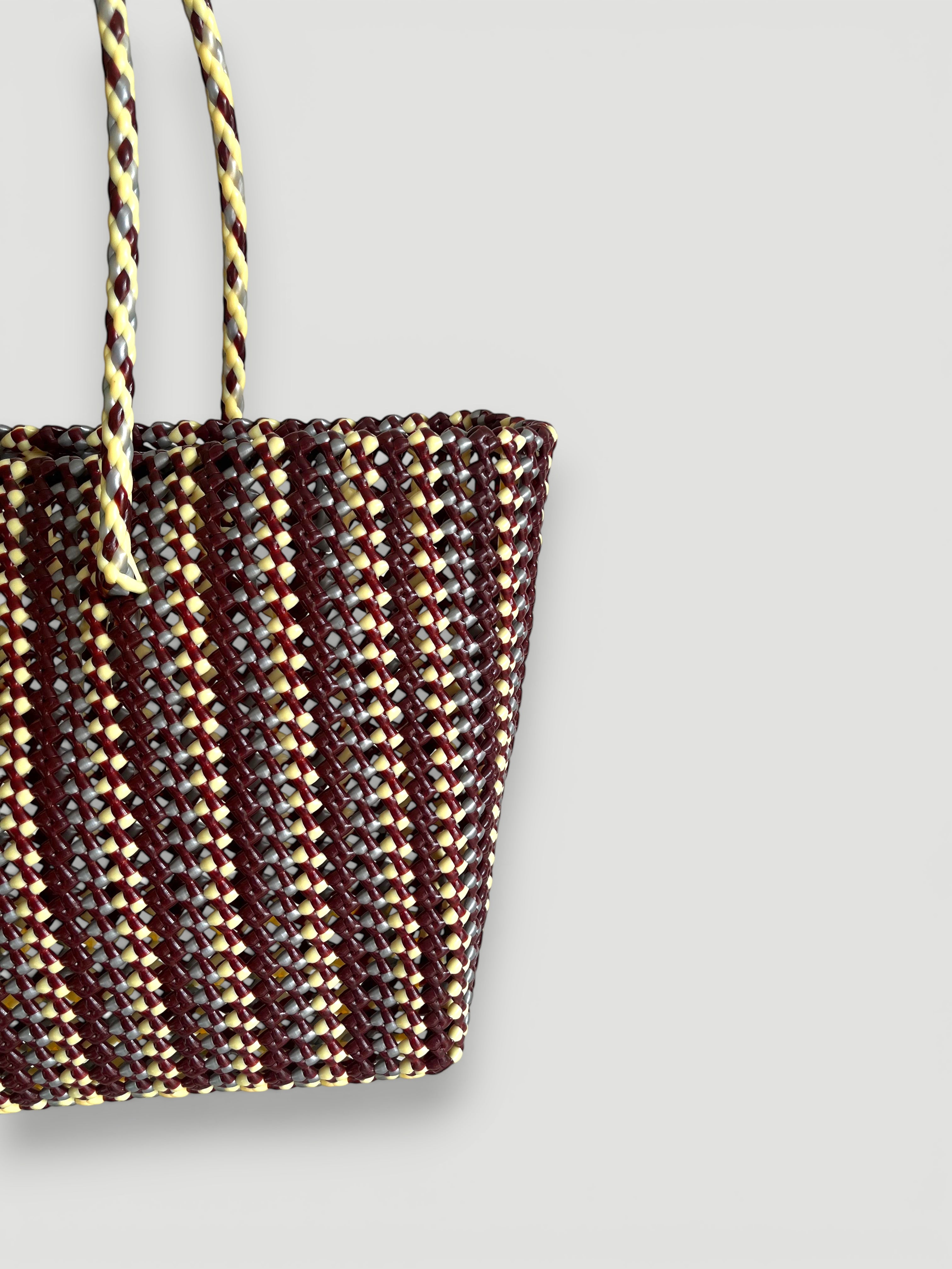 N°302L - SAC PANIER TRESSÉ MAIN - GRAND - multicolors