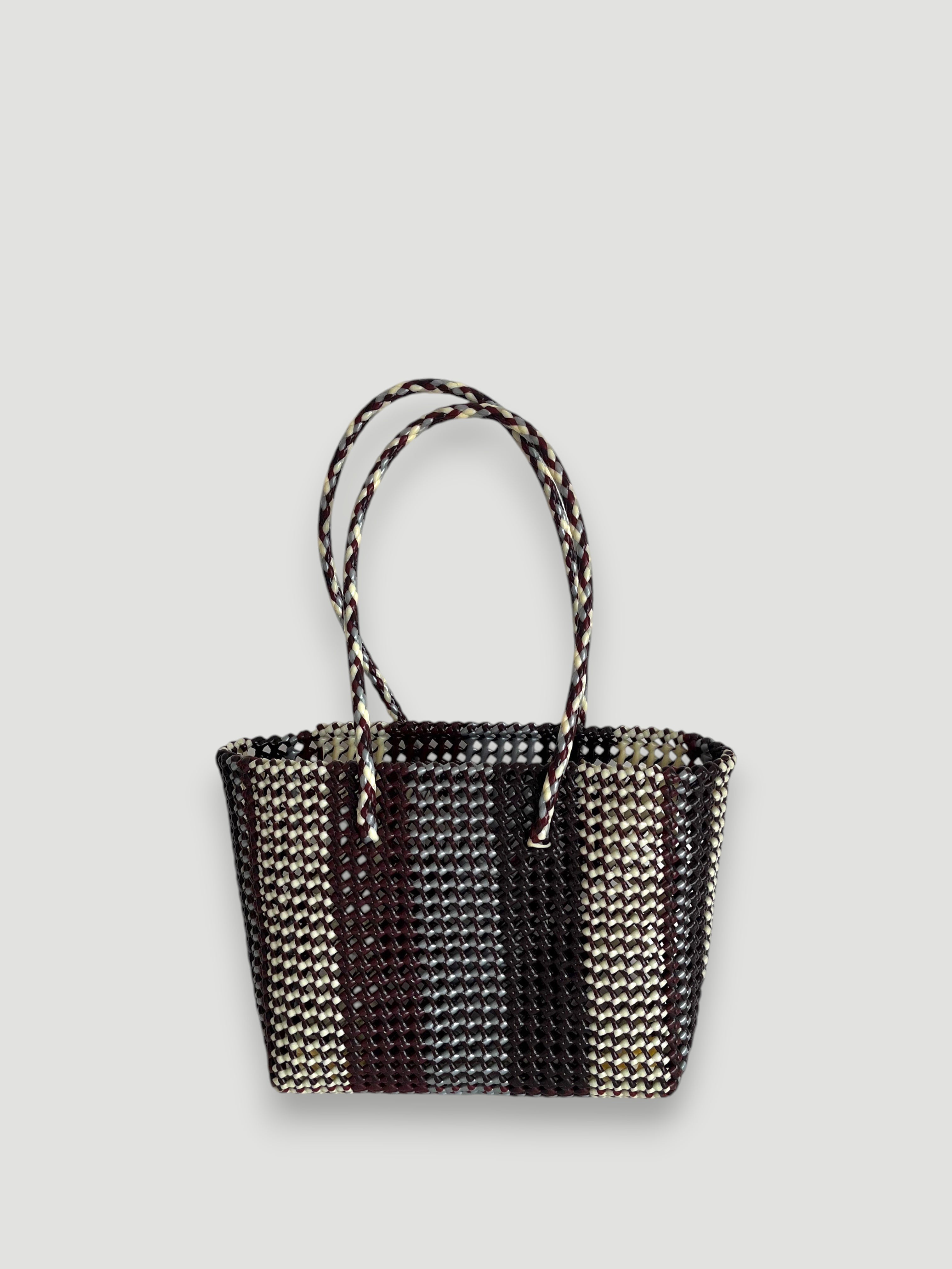 N°302M - SAC PANIER TRESSÉ MAIN - MOYEN - multicolors