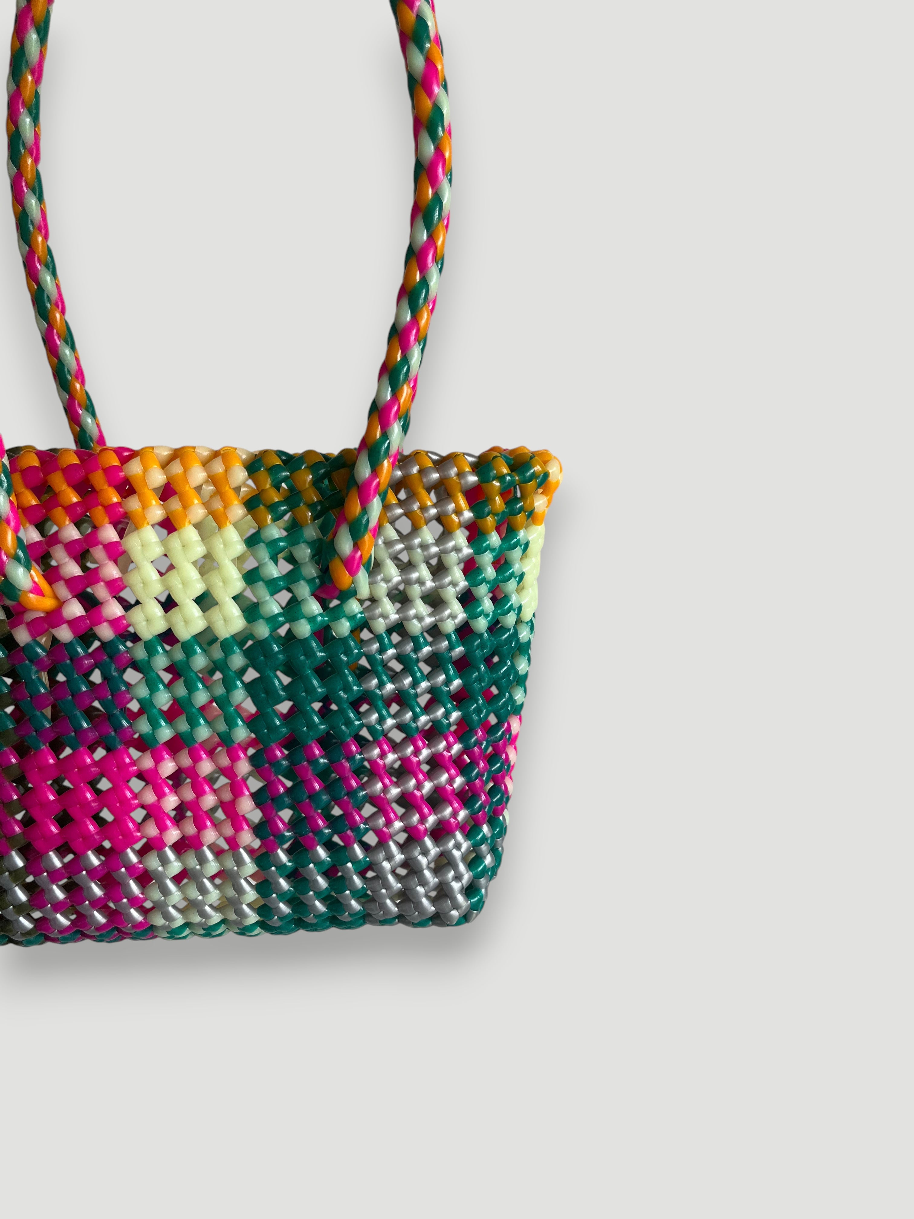 N°515XS - HAND-WOVEN BASKET BAG - MINI - multicolor