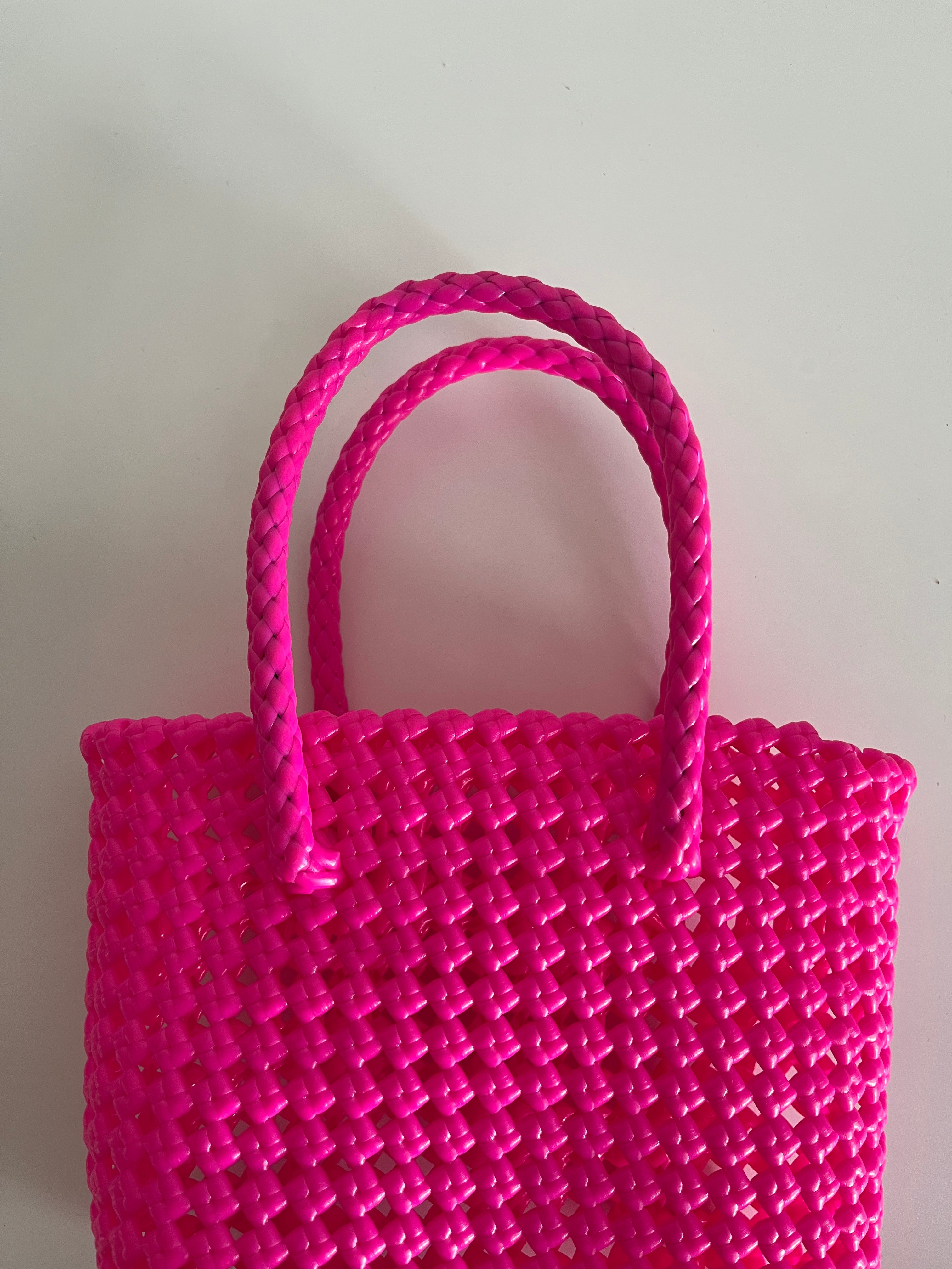 N°38XS - SAC PANIER IMPARFAIT - MINI - rose fluo