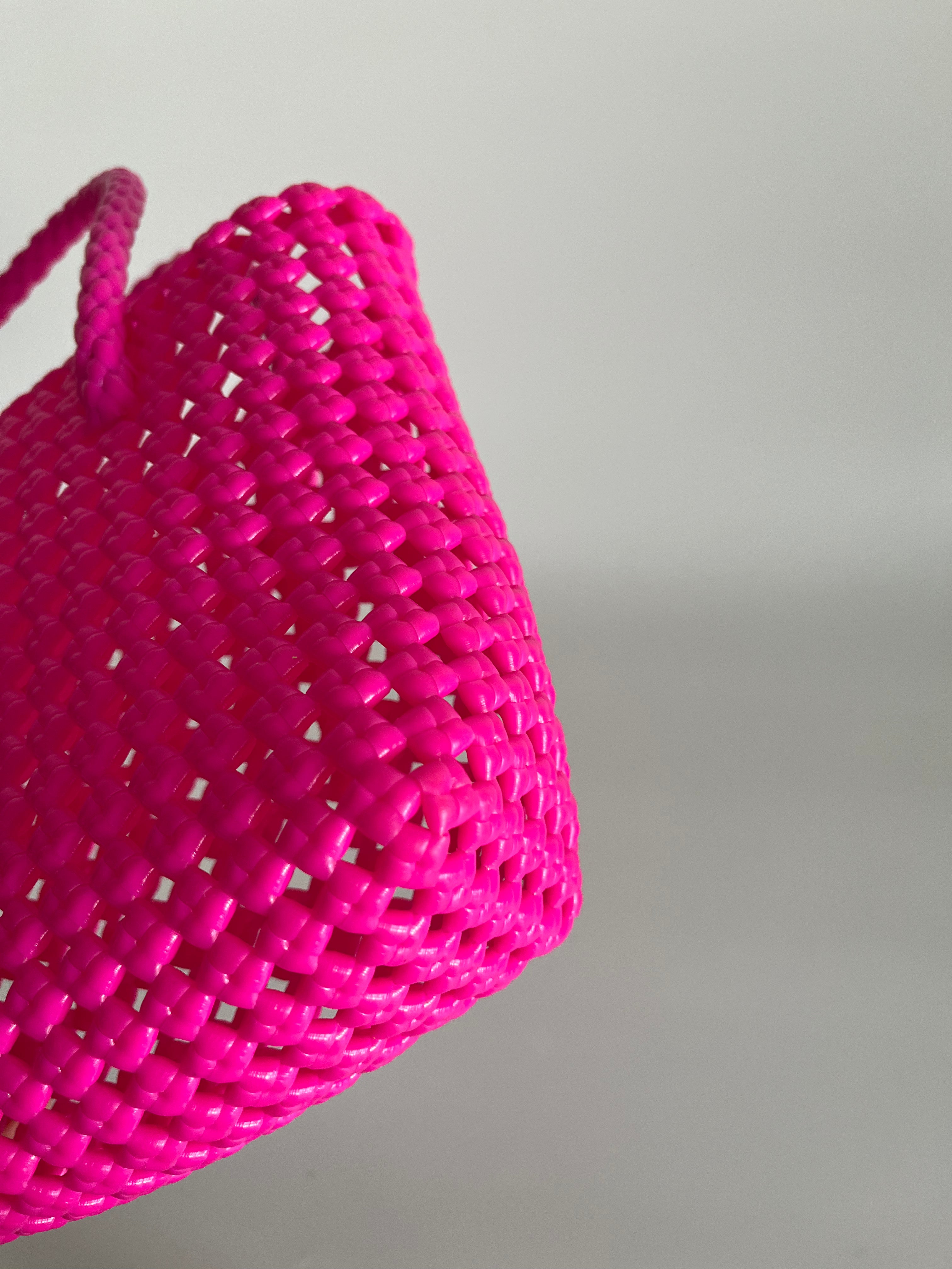 N°38XS - SAC PANIER IMPARFAIT - MINI - rose fluo