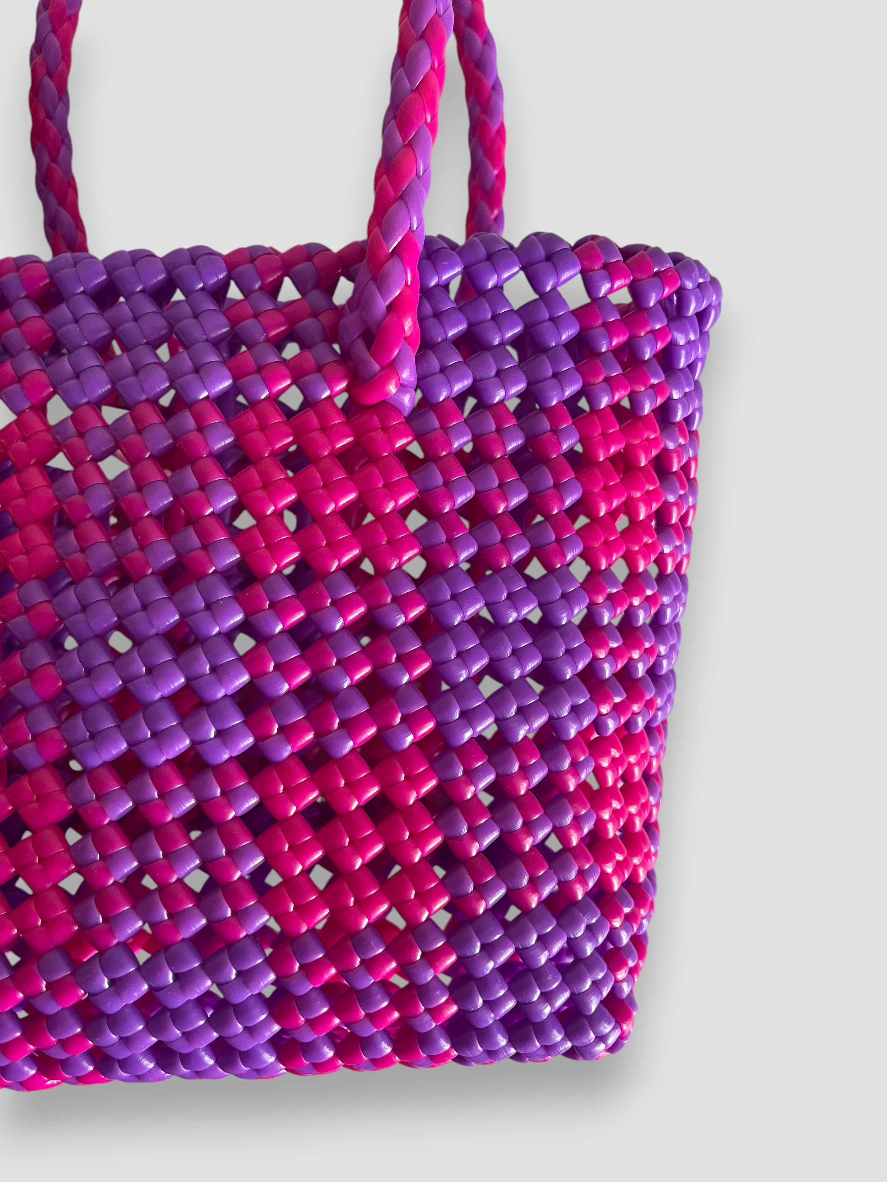 No. 9XS - IMPERFECT BASKET BAG - MINI - dark pink & purple