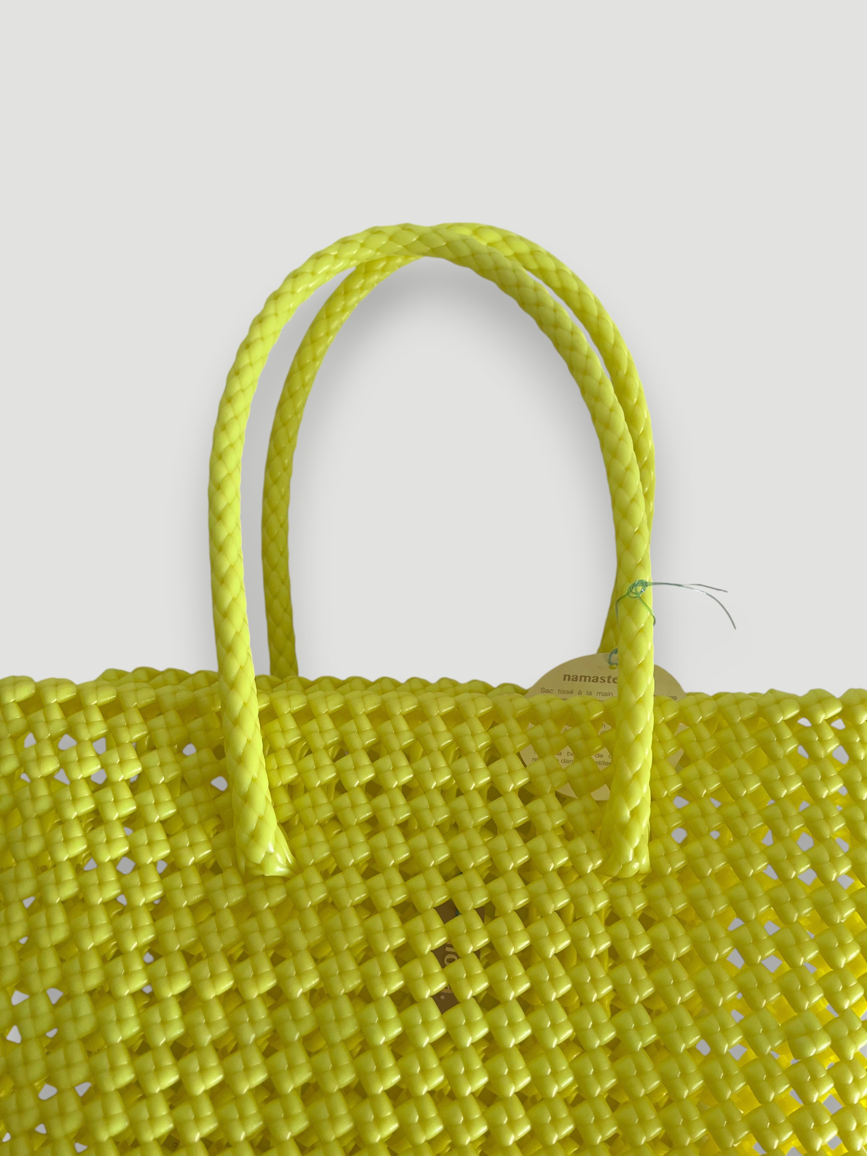 No. 40M - ARCHIVE BASKET BAG - MEDIUM - fluorescent yellow