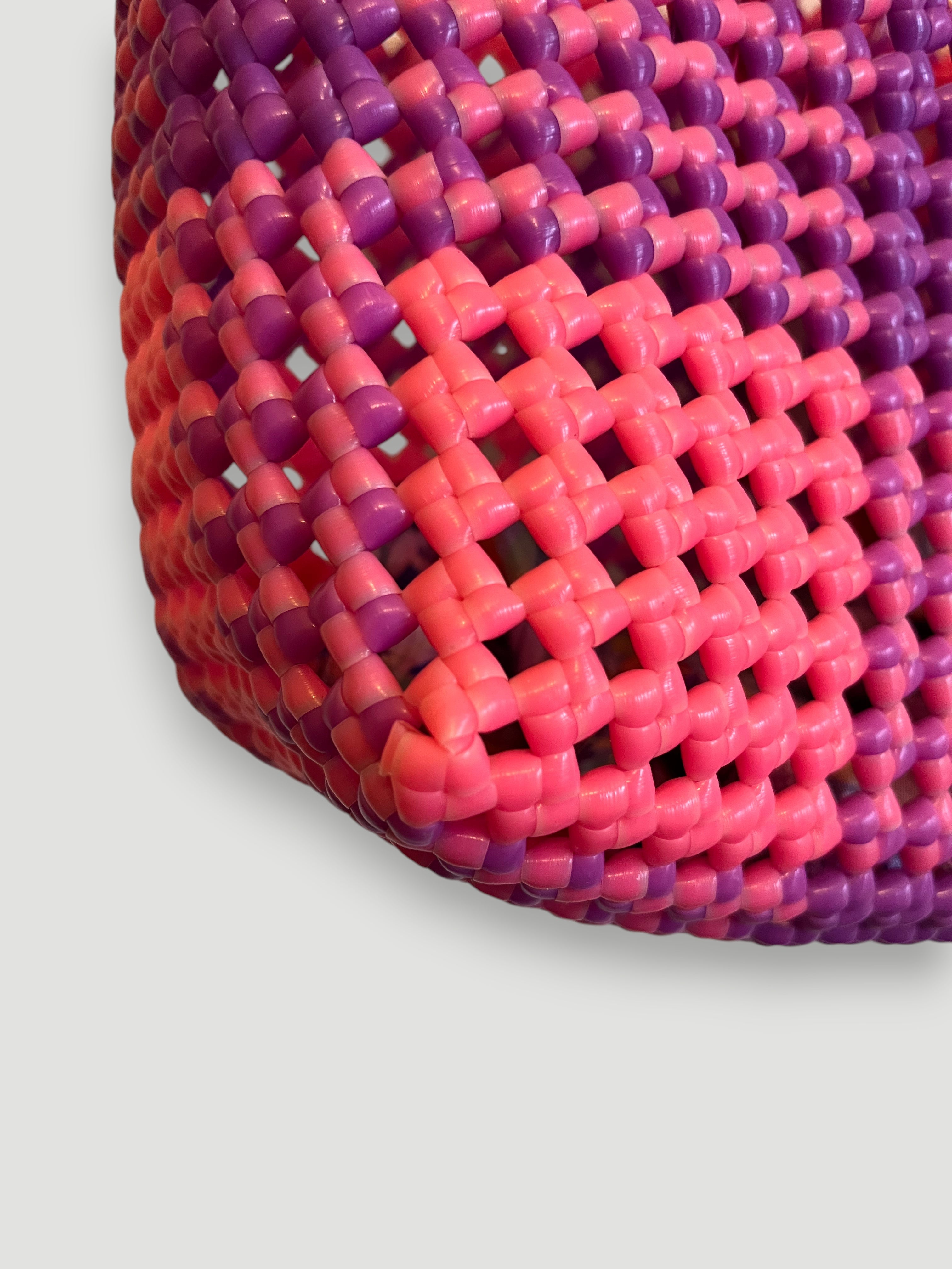 No. 88S - IMPERFECT BASKET BAG - SMALL - neon pink & purple