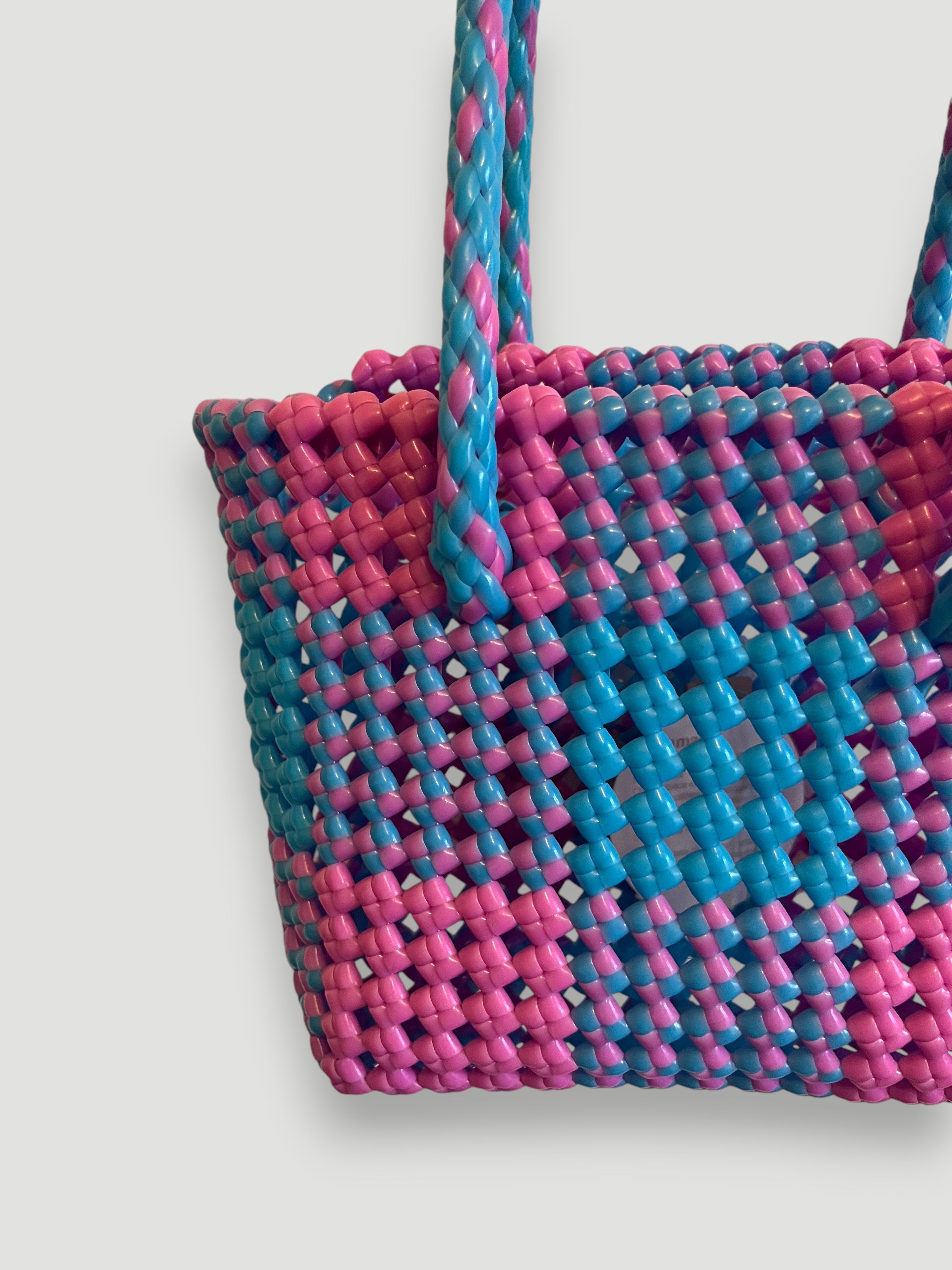 N°4XS - SAC PANIER IMPARFAIT - MINI - violet & bleu clair