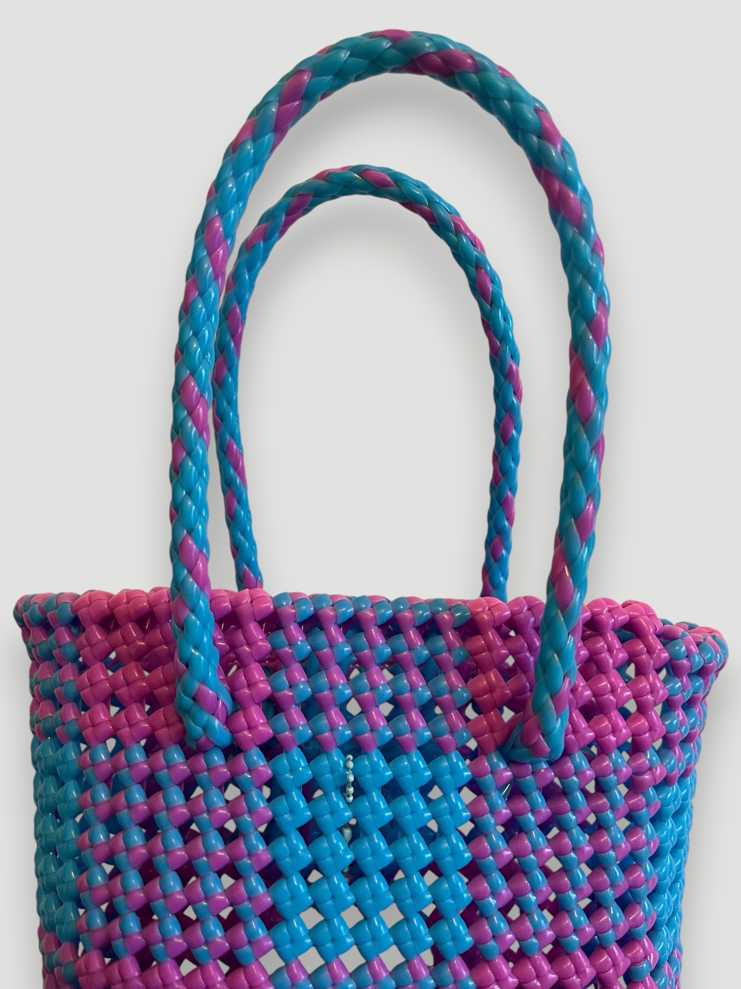 No. 4XS - IMPERFECT BASKET BAG - MINI - purple & light blue