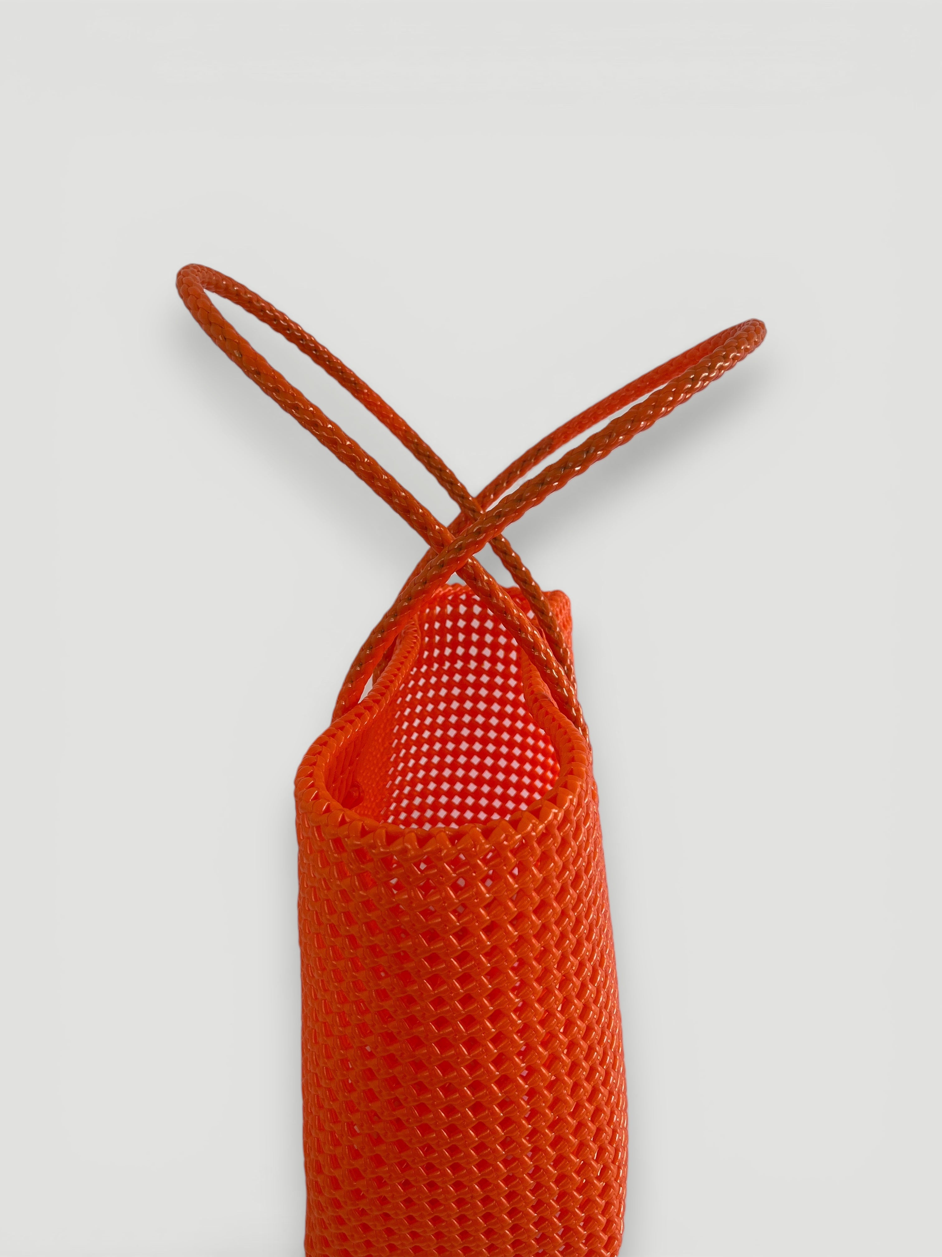 N°140L - SAC PANIER TRESSÉ MAIN - GRAND - orange