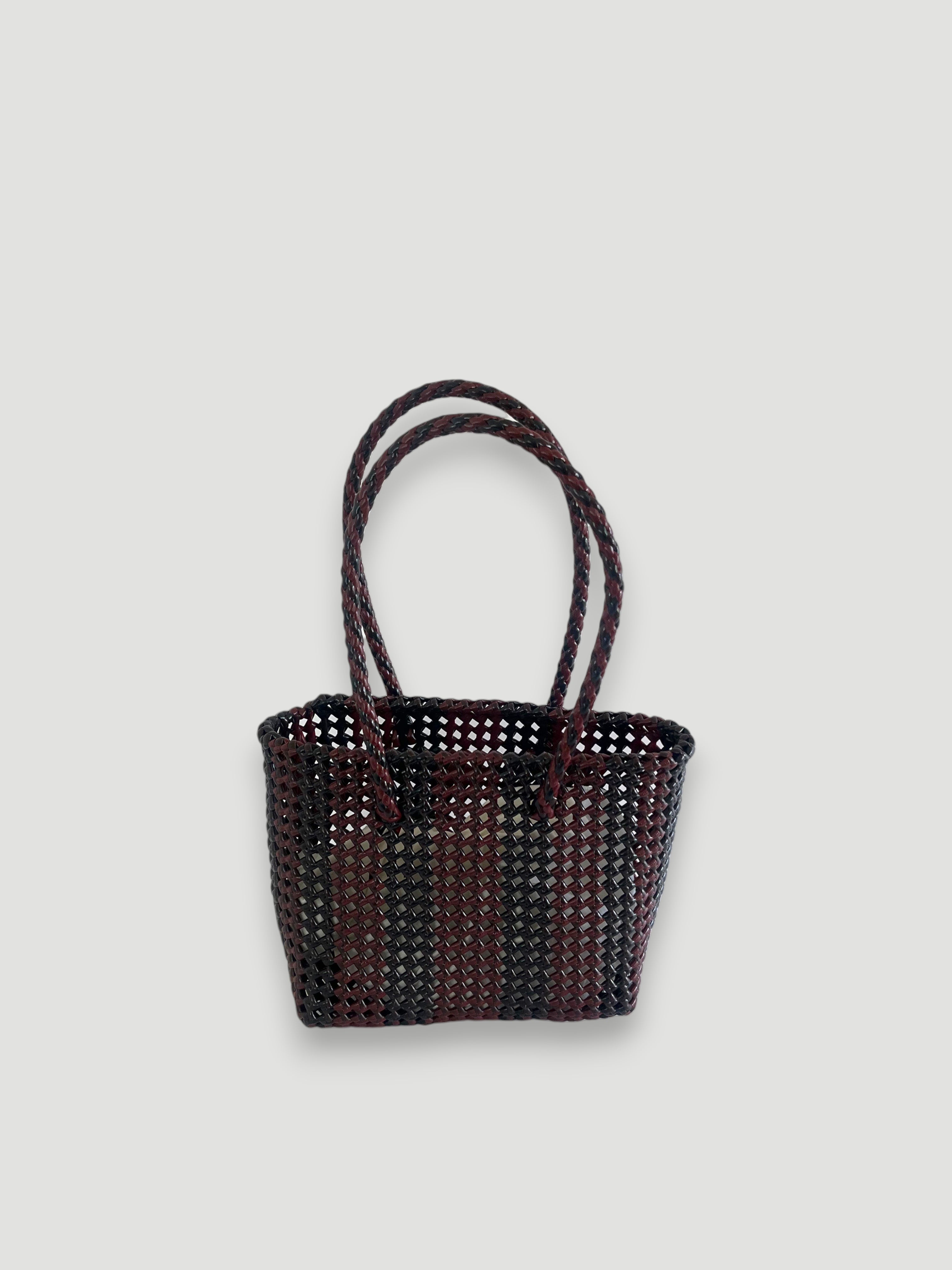 N°293S - SAC PANIER TRESSÉ MAIN - PETIT - multicolors