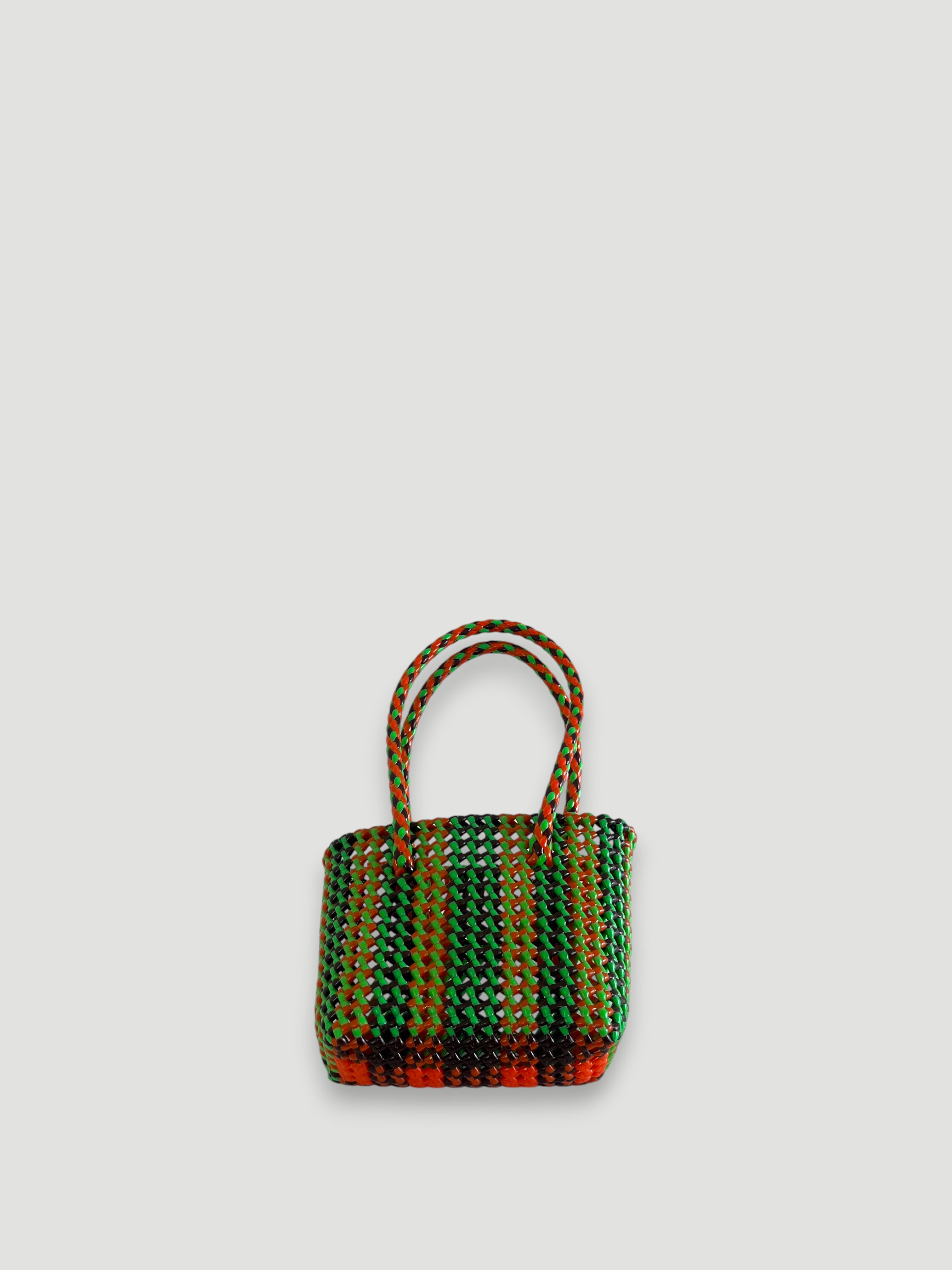N°299XS - SAC PANIER TRESSÉ MAIN - MINI - multicolors