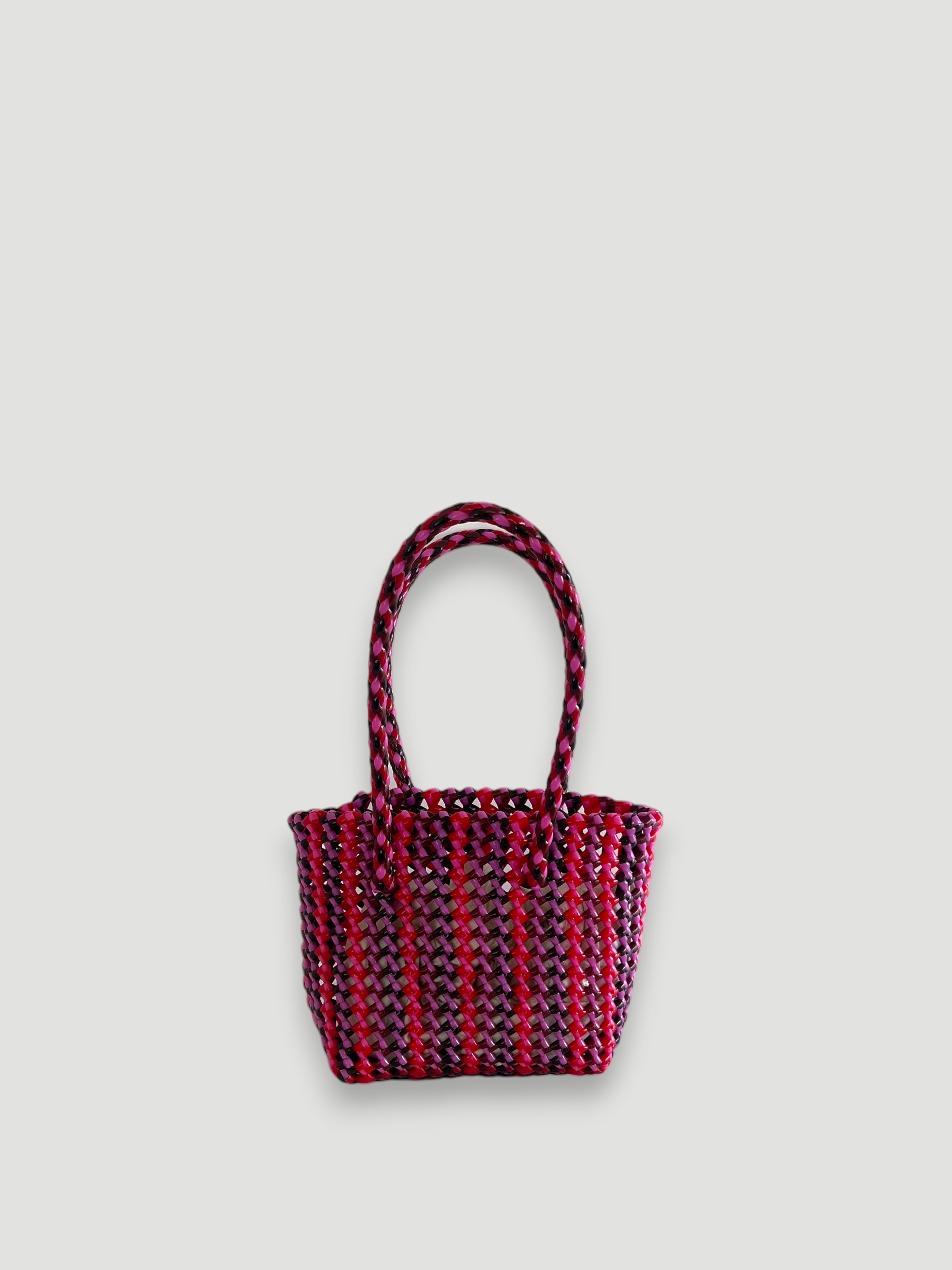 N°304XS - SAC PANIER TRESSÉ MAIN - MINI - multicolors