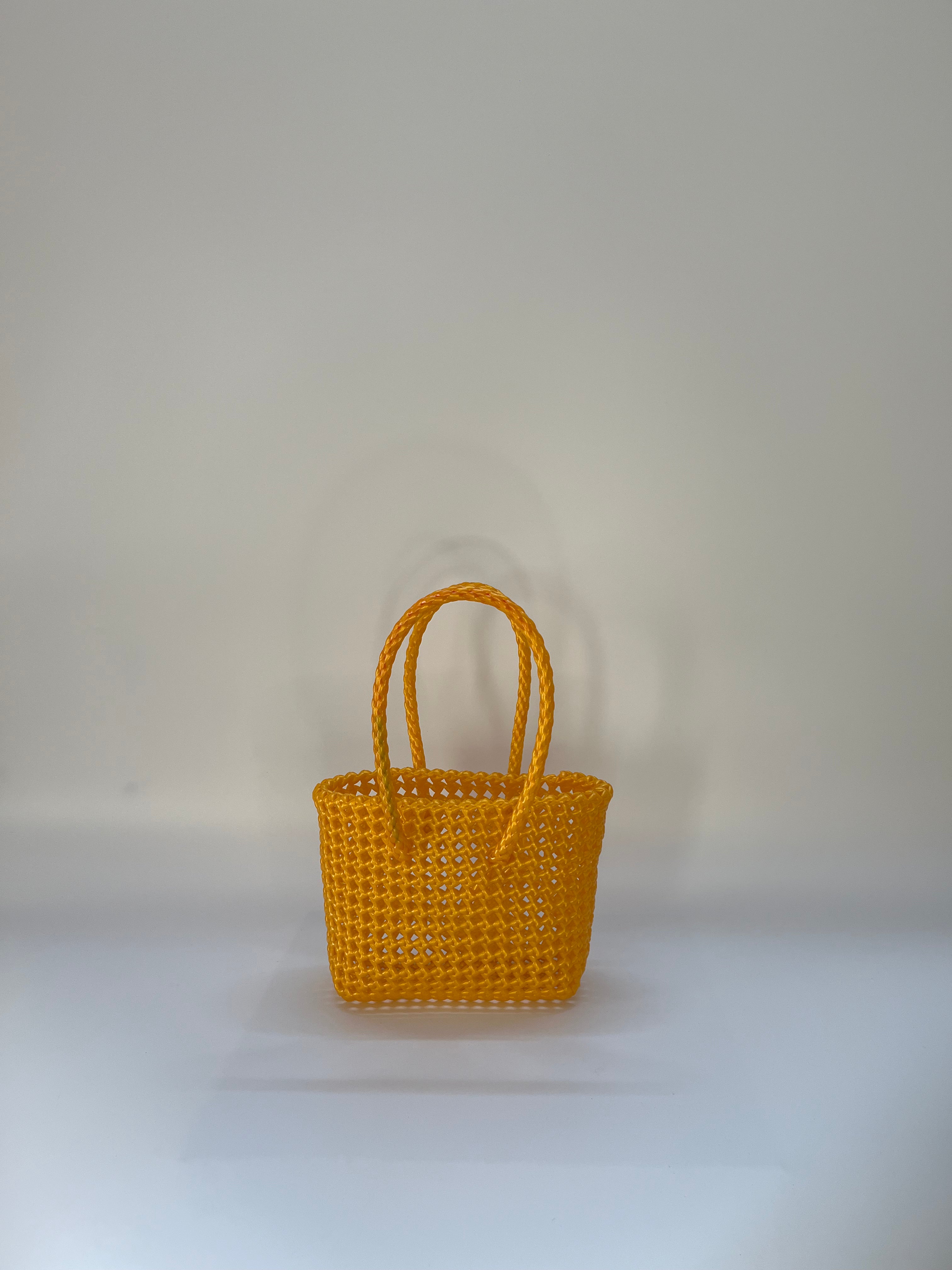 N°206XS - SAC PANIER TRESSÉ MAIN - MINI - doré