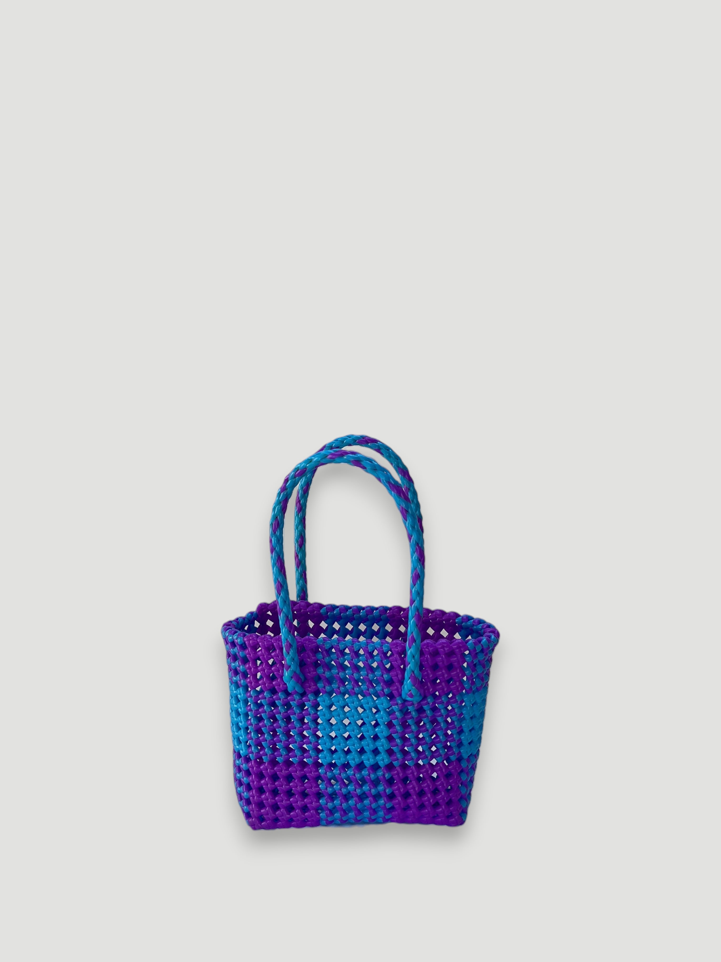 No. 4XS - IMPERFECT BASKET BAG - MINI - purple & light blue
