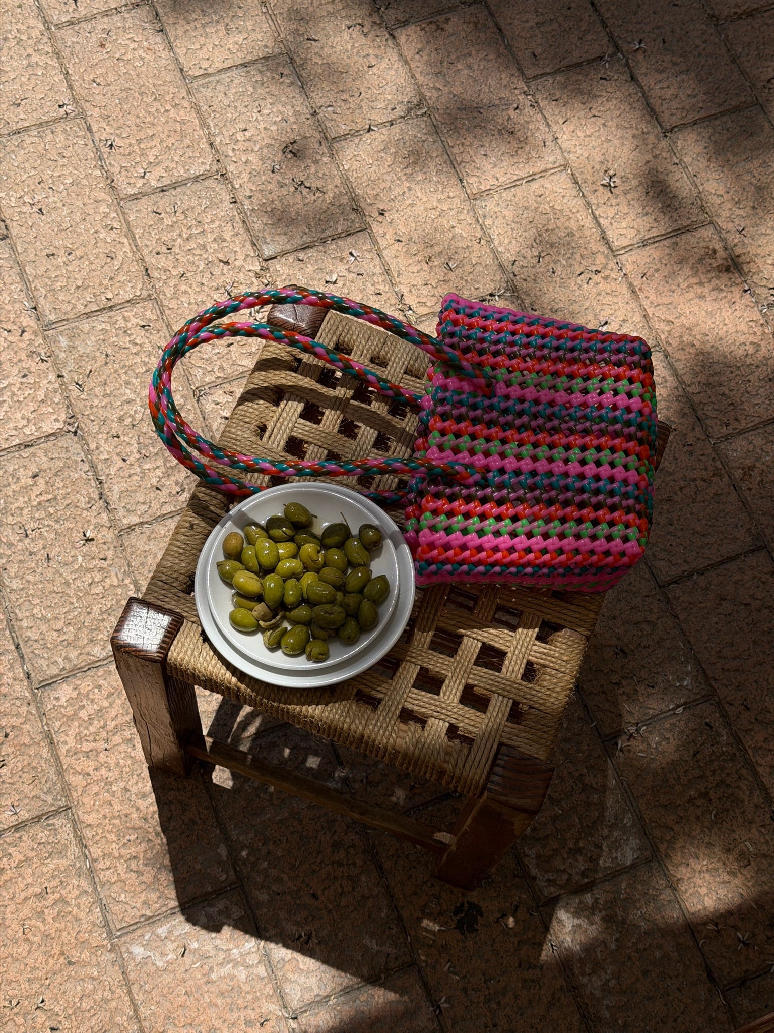 N°504XS - SAC PANIER TRESSÉ MAIN - MINI - multicolors