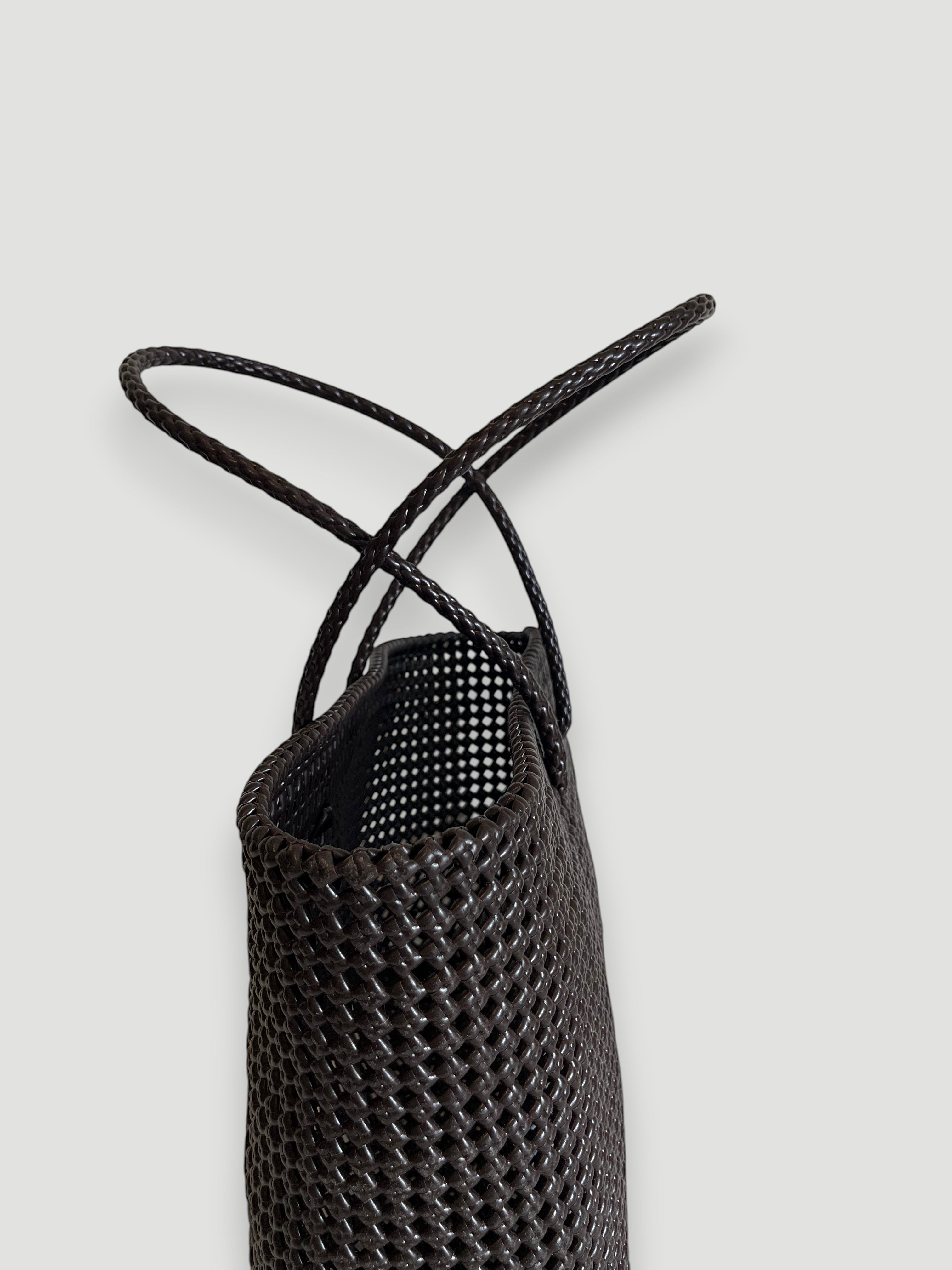 No. 266XL - Hand-braided basket bag - maxi - brown