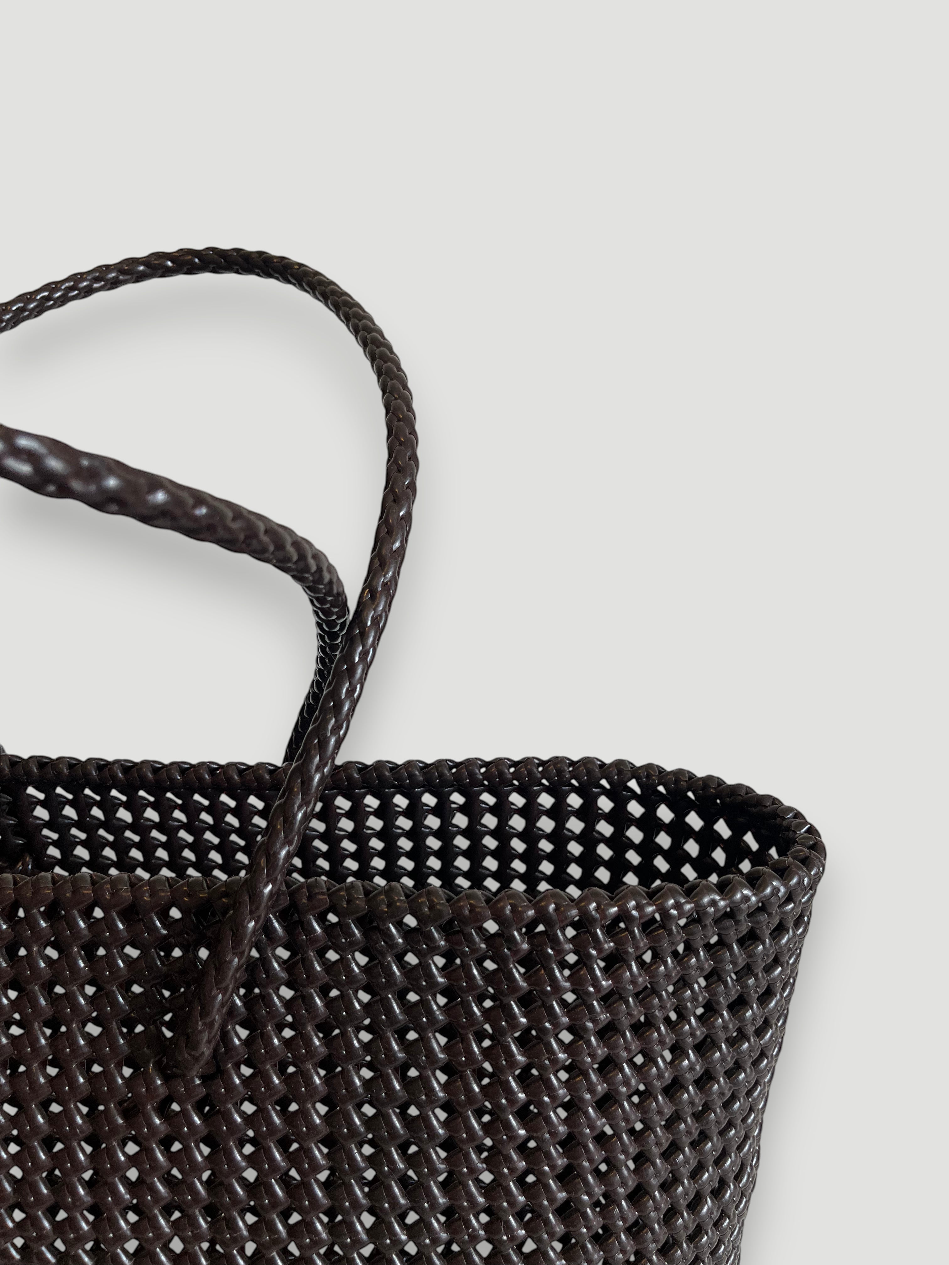N°266XL - SAC PANIER TRESSÉ MAIN - MAXI - marron