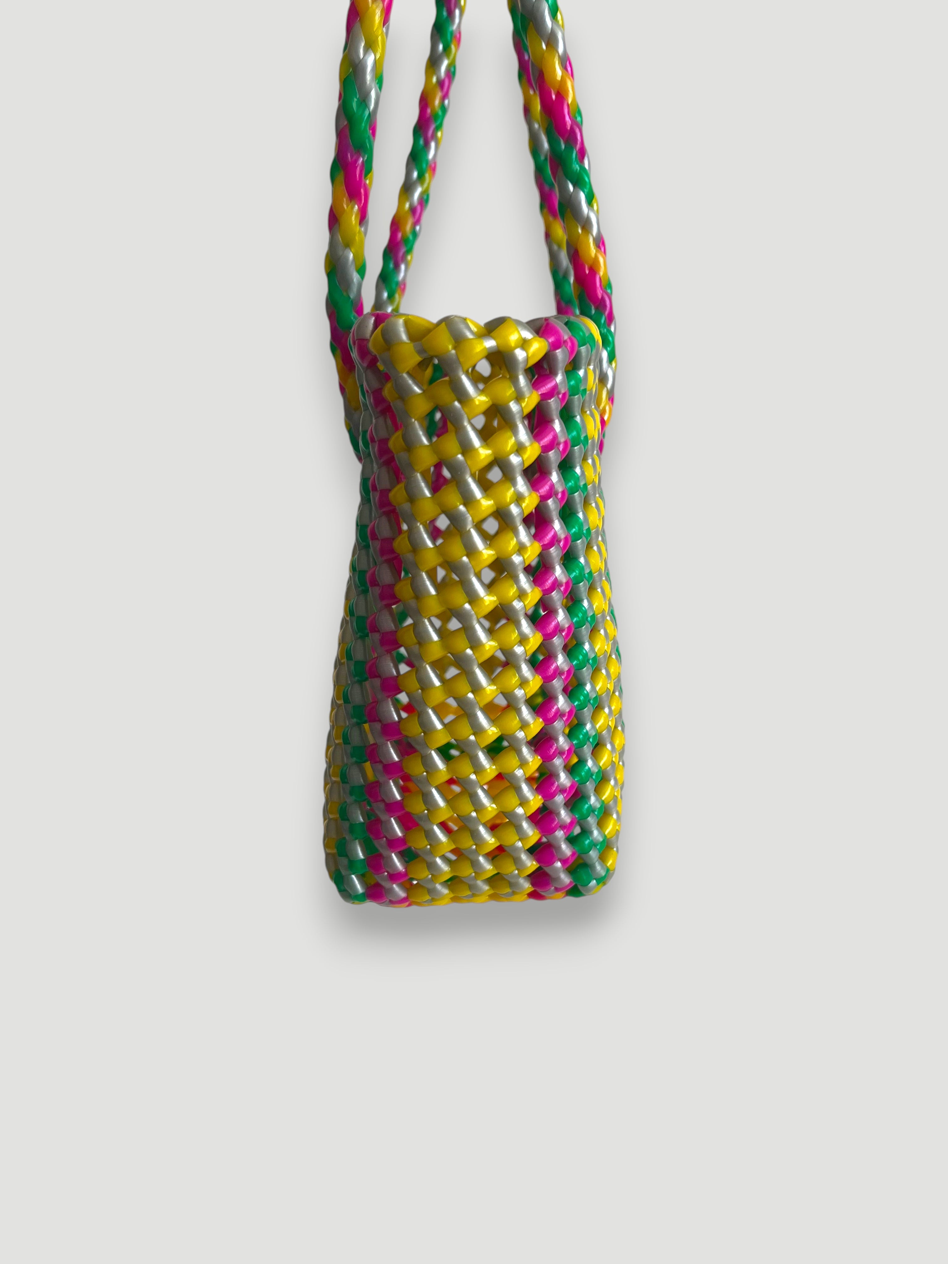 N°387XS - SAC PANIER TRESSÉ MAIN - MINI - multicolors
