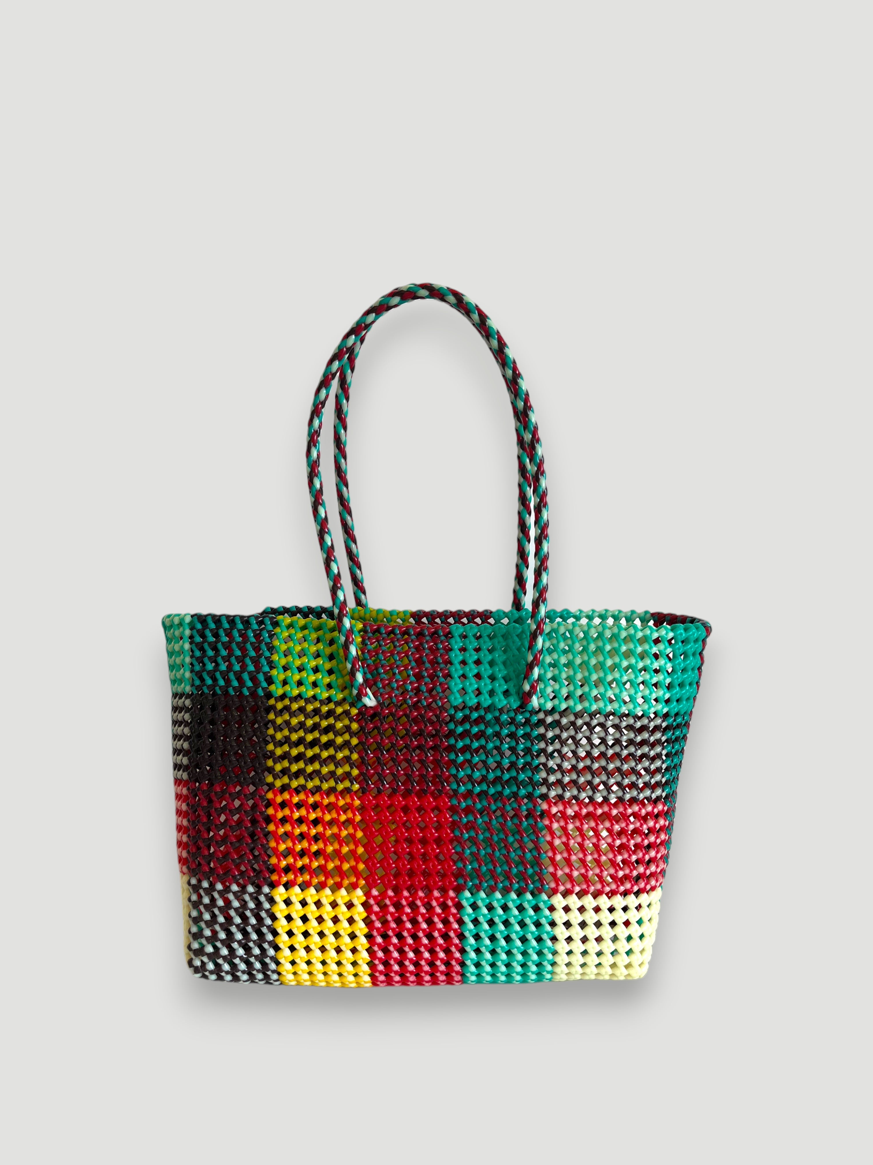 No. 405L - Hand-woven basket bag - large - multicoloured