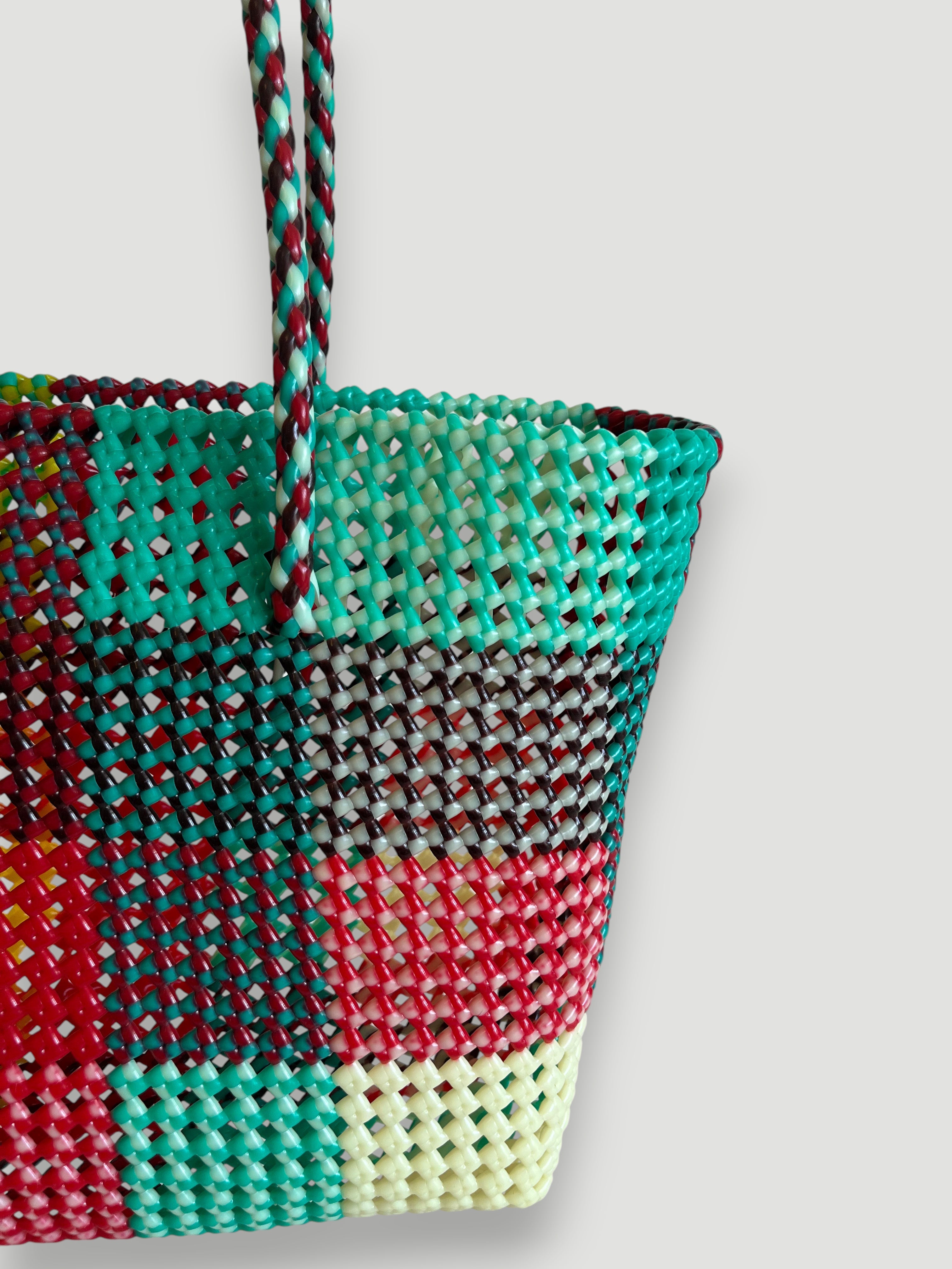 No. 405L - Hand-woven basket bag - large - multicoloured