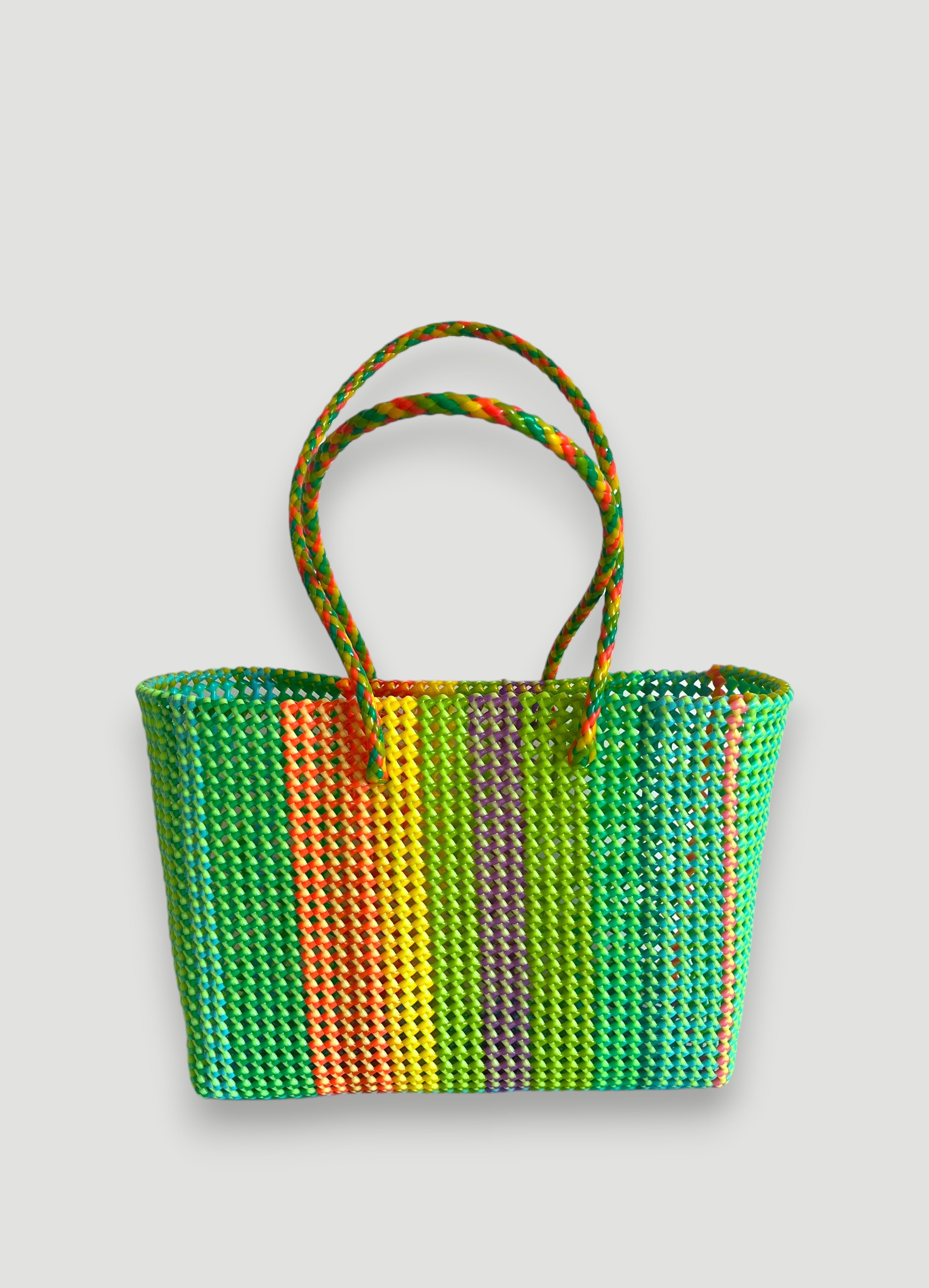 N°412XL - SAC PANIER TRESSÉ MAIN - MAXI - multicolors