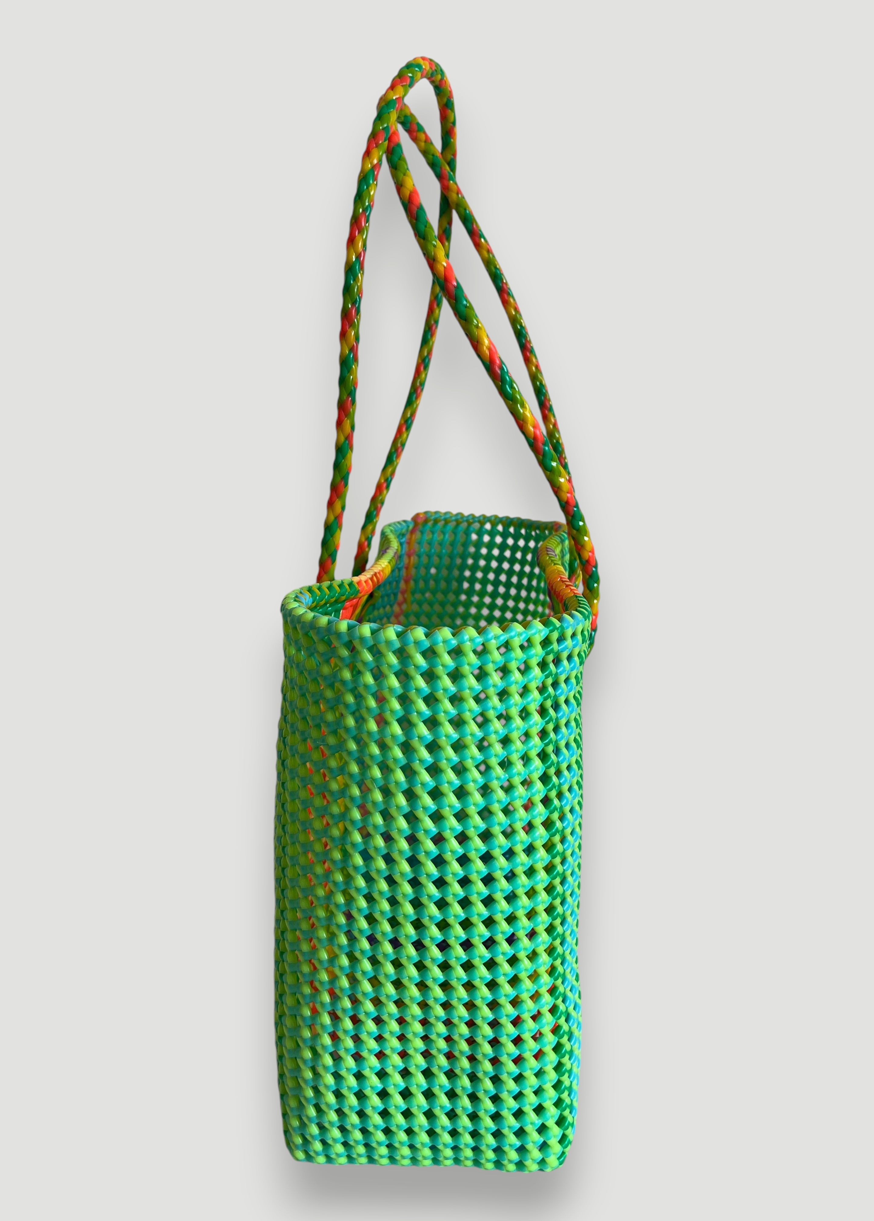 N°412XL - SAC PANIER TRESSÉ MAIN - MAXI - multicolors