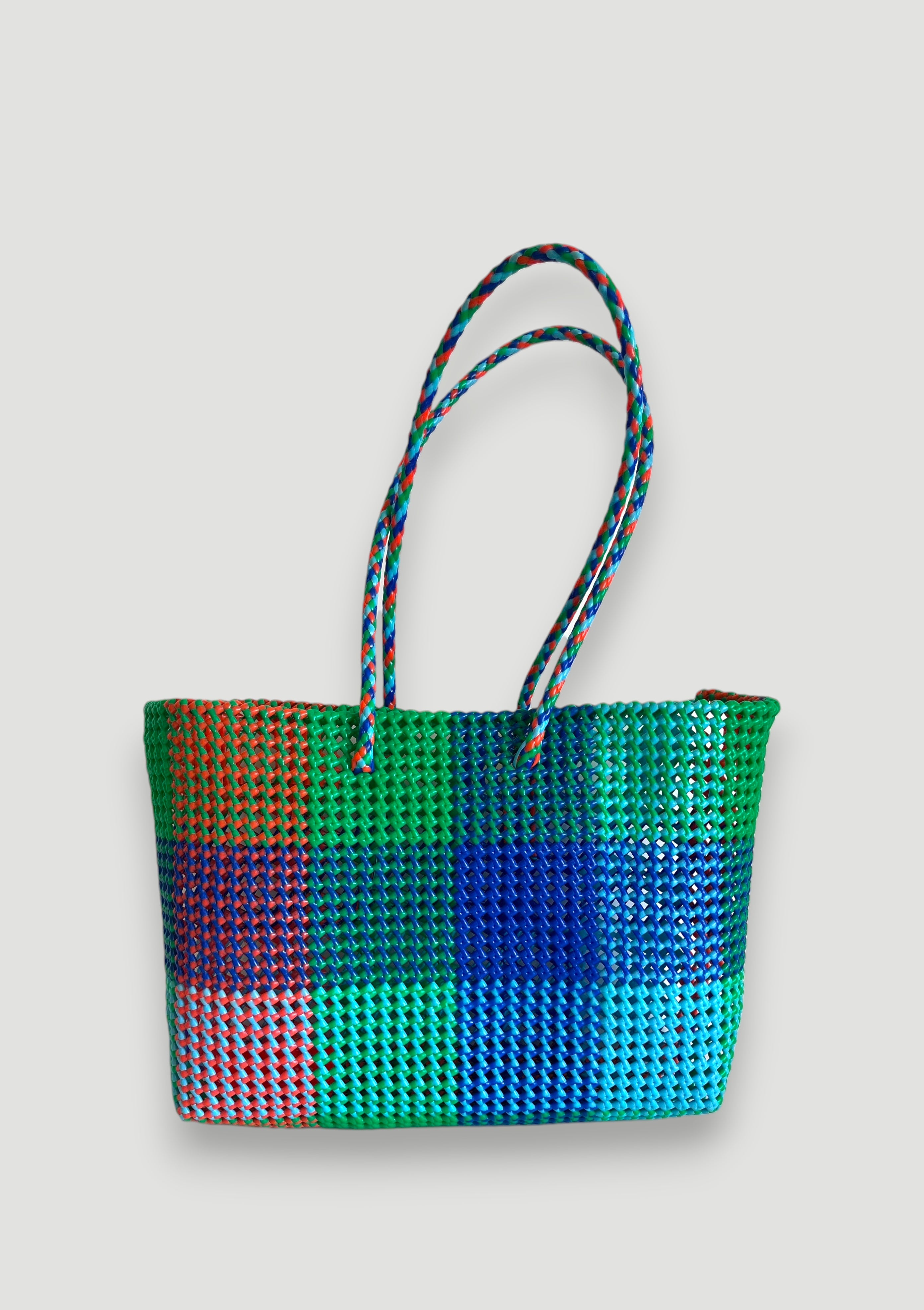 N°414XL - SAC PANIER TRESSÉ MAIN - MAXI - multicolors