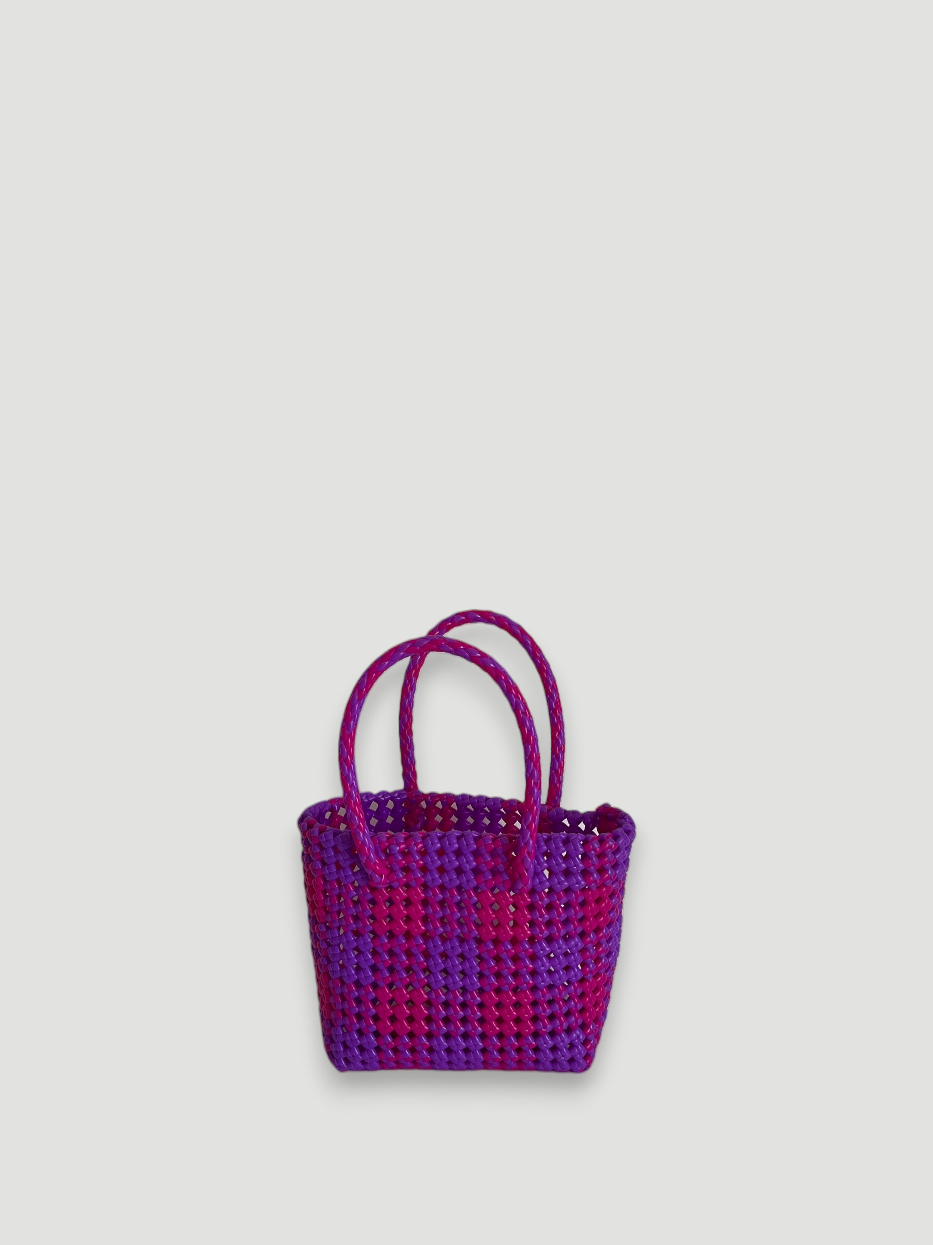 N°9XS - SAC PANIER IMPARFAIT - MINI - rose foncé & violet