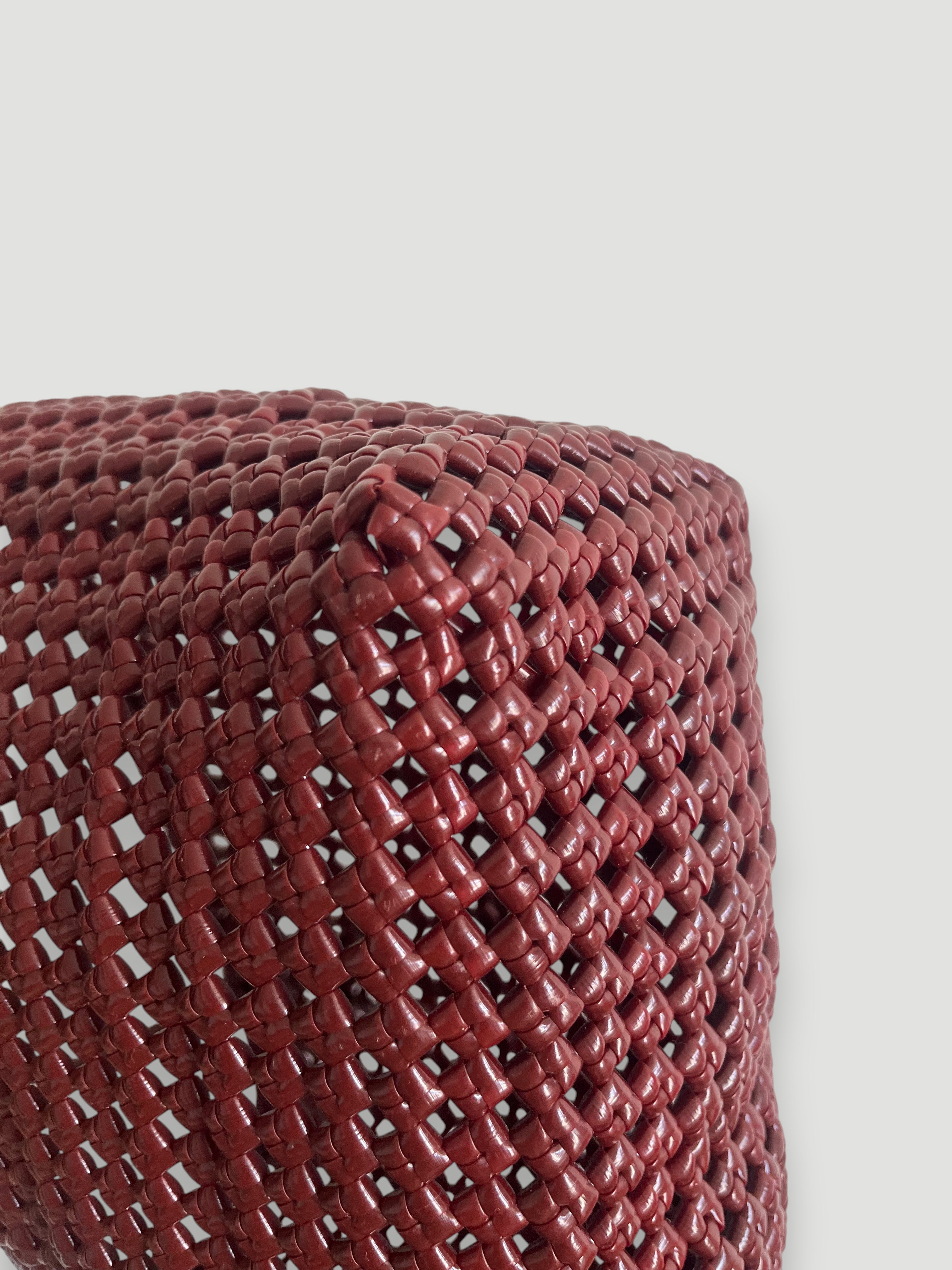 No. 257M - IMPERFECT BASKET BAG - MEDIUM - burgundy