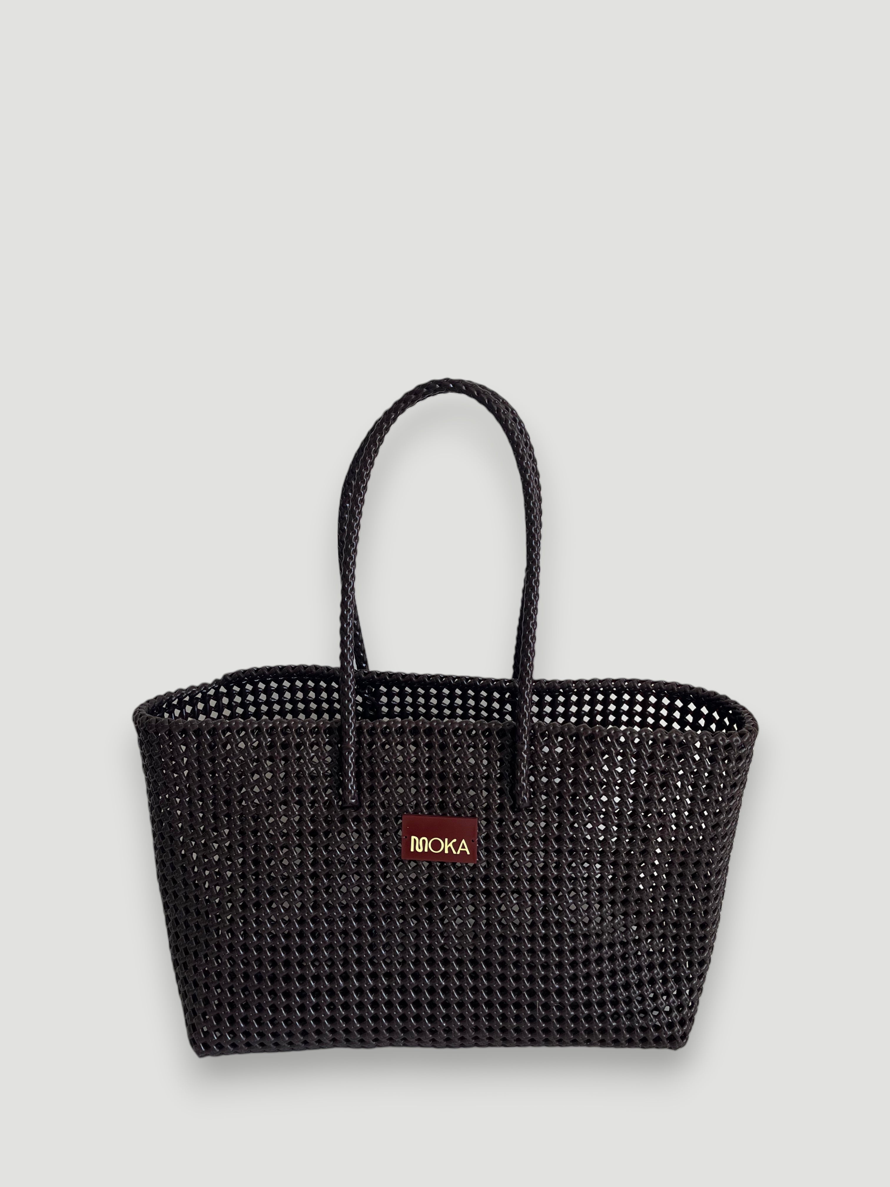 No. 266XL - Hand-braided basket bag - maxi - brown