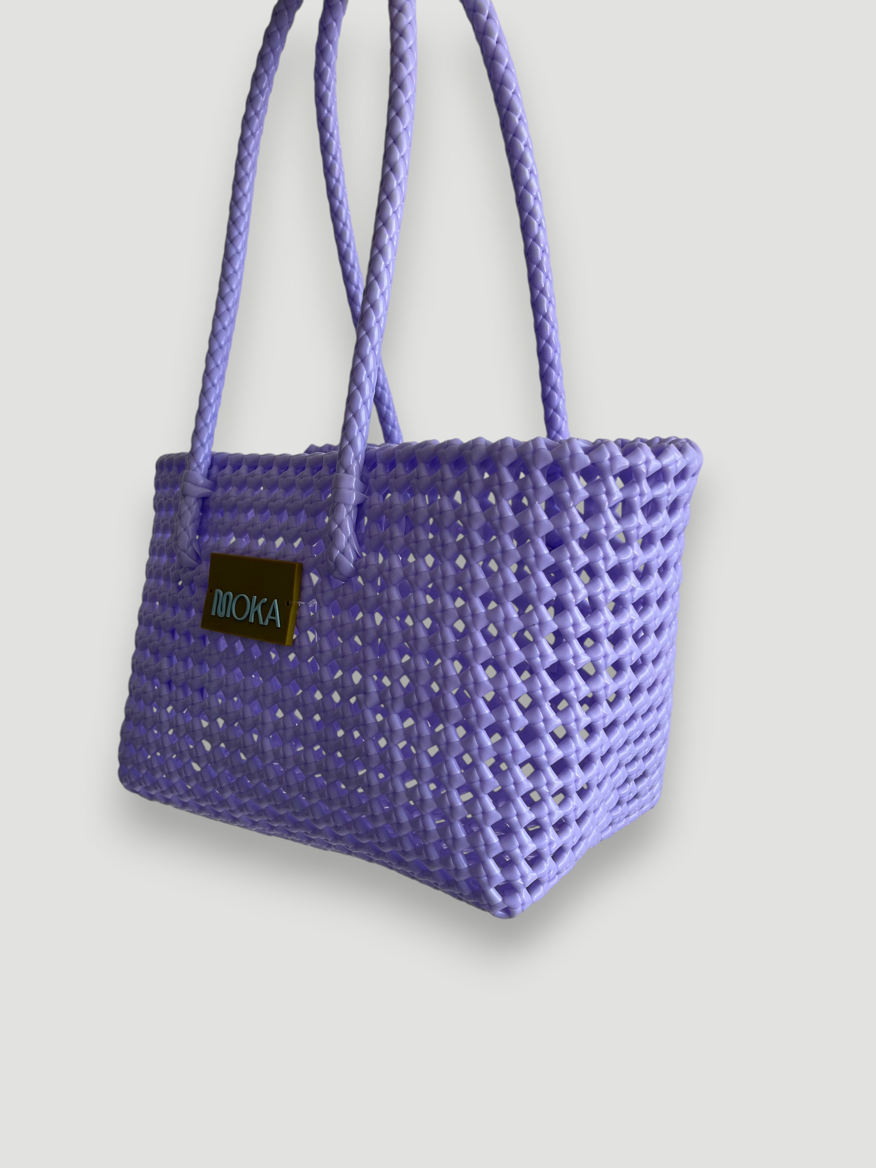 N°528S - SAC PANIER TRESSÉ MAIN - PETIT - lavende