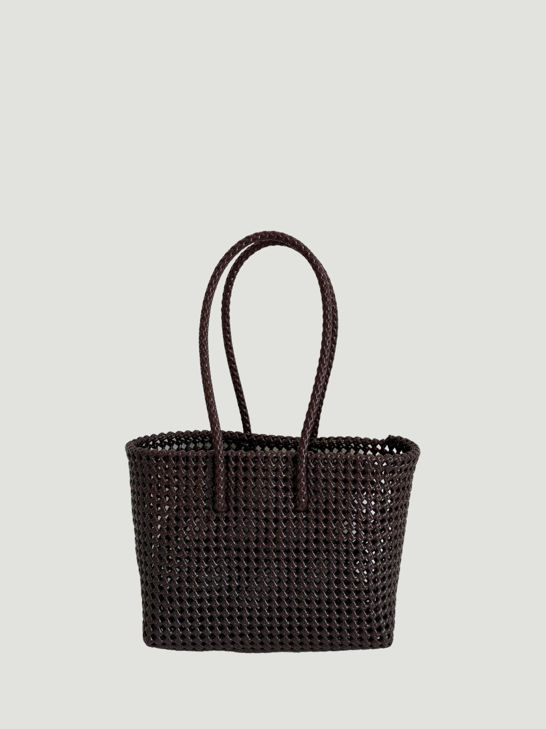 N°266M - SAC PANIER TRESSÉ MAIN - MOYEN - marron