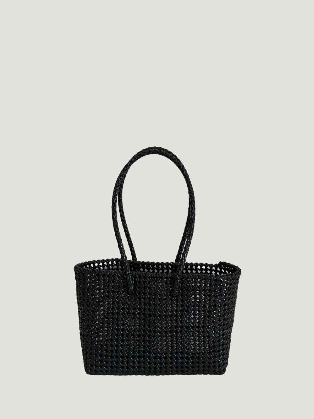 No. 47M - Hand-braided basket bag - medium - black