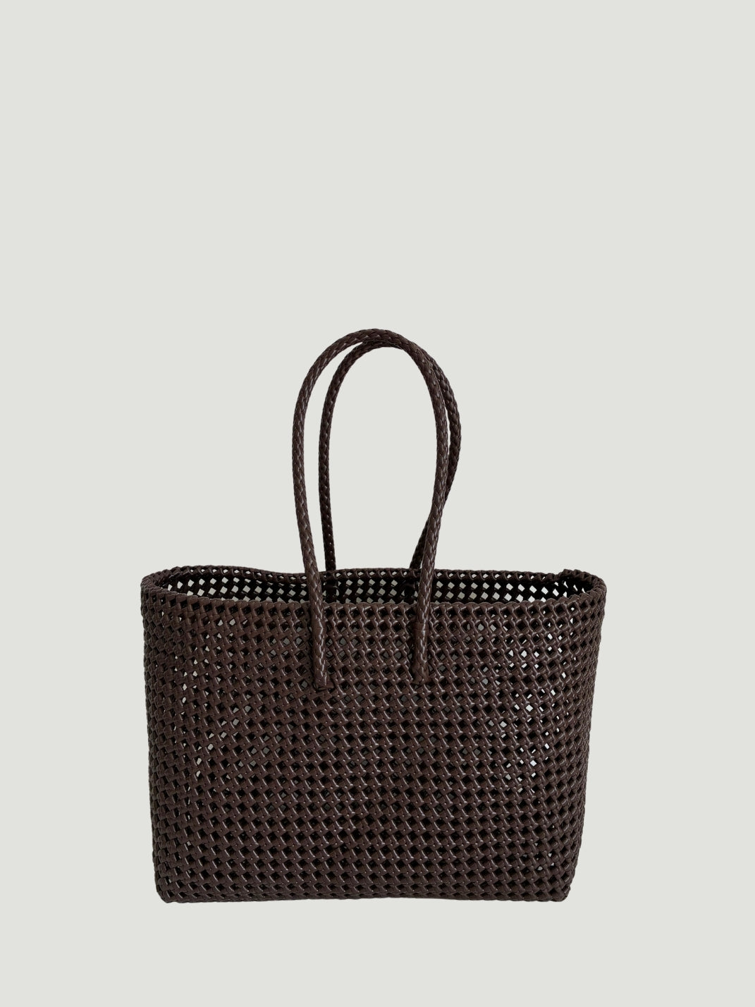N°266L - SAC PANIER TRESSÉ MAIN - GRAND - marron