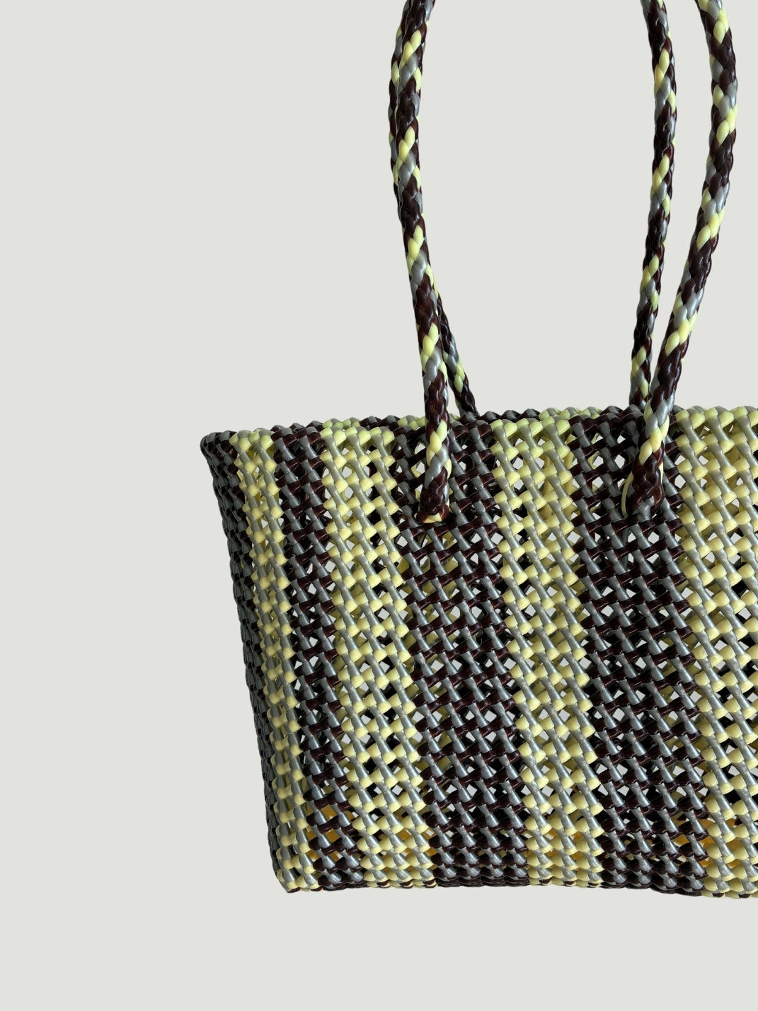 N°292M - HAND-WOVEN BASKET BAG - MEDIUM - multicolor