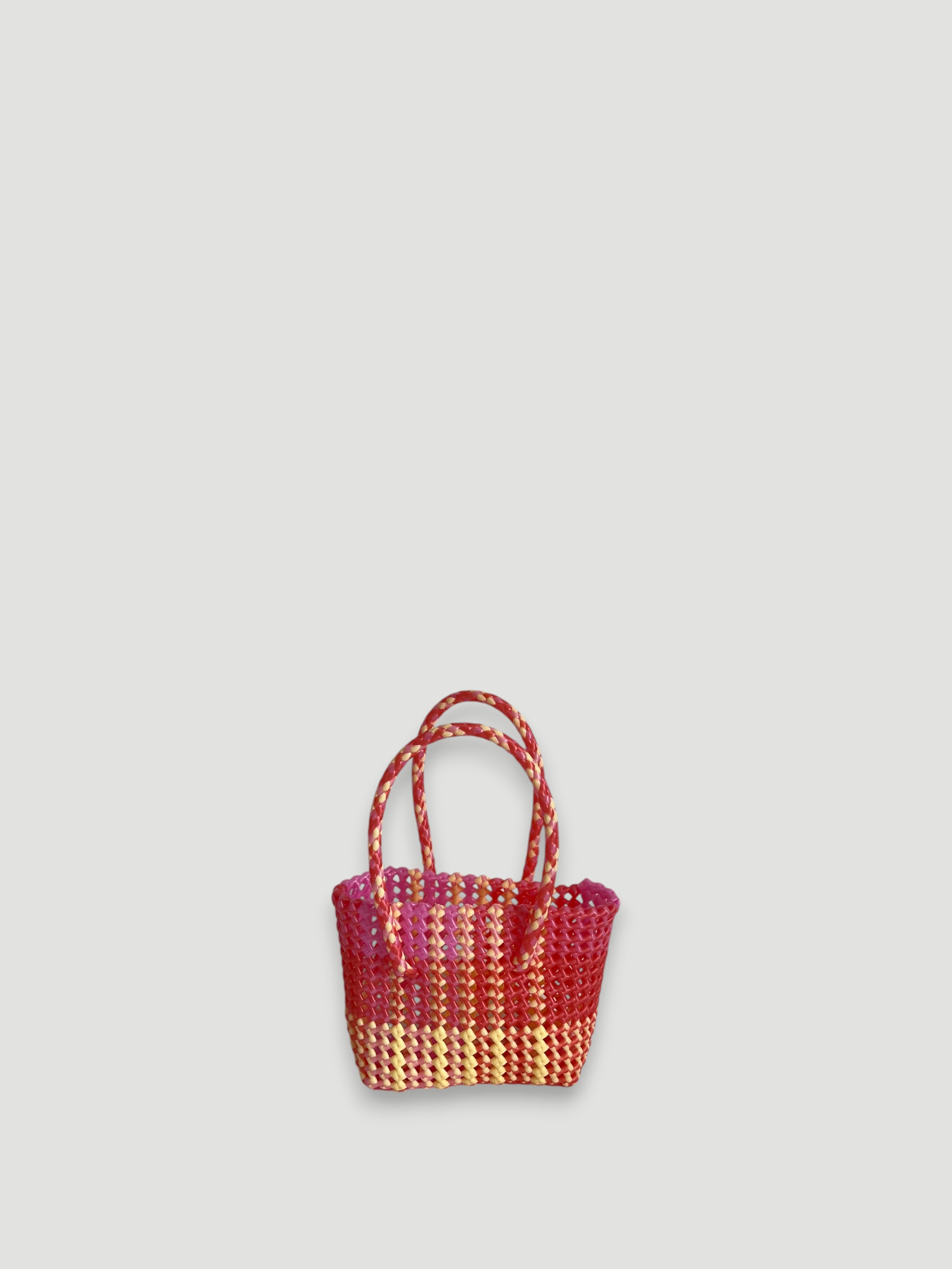 N°100XS - SAC PANIER TRESSÉ MAIN - MINI - multicolors