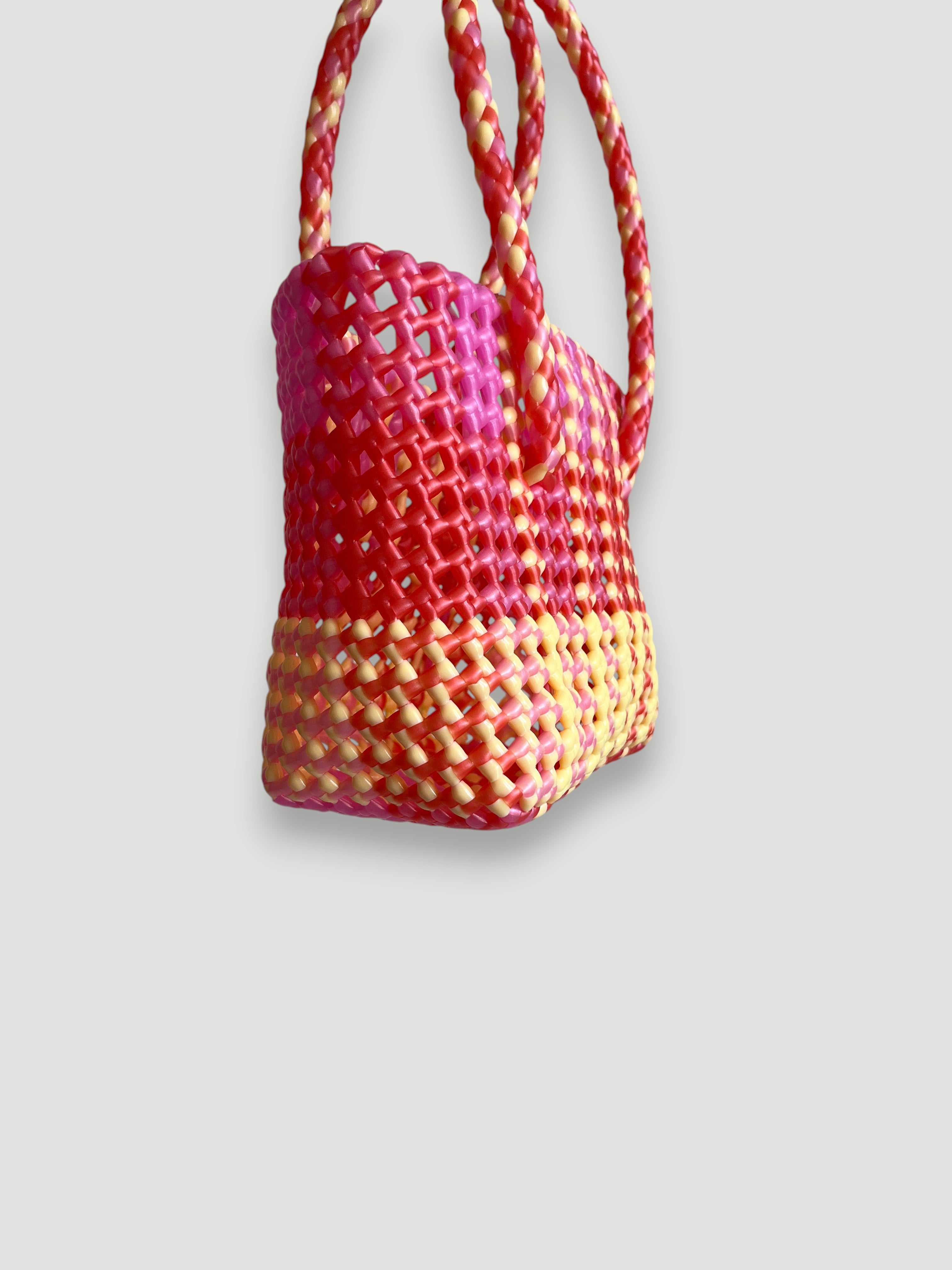 N°100XS - SAC PANIER TRESSÉ MAIN - MINI - multicolors