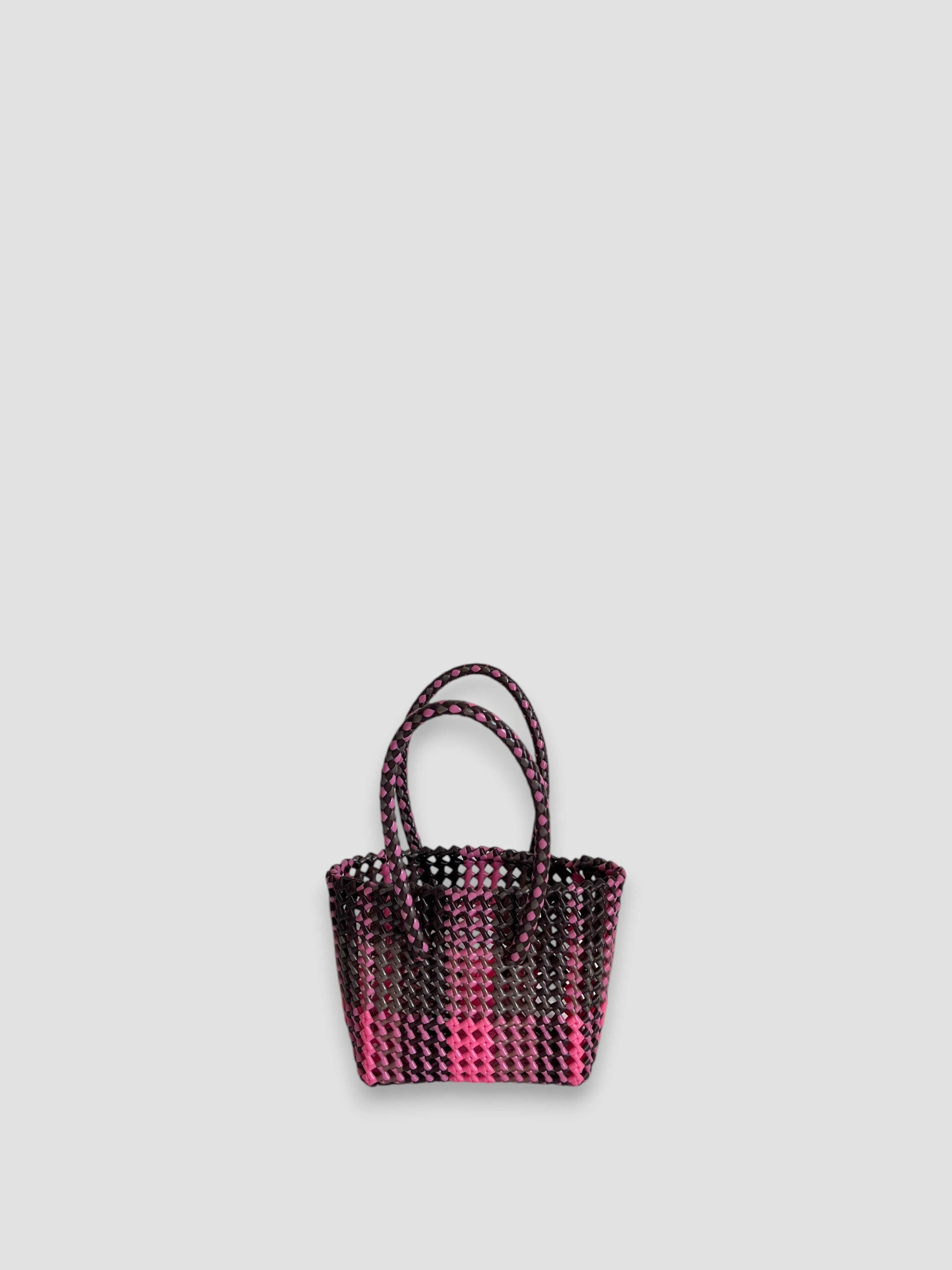 N°100XS - SAC PANIER TRESSÉ MAIN - MINI - multicolors