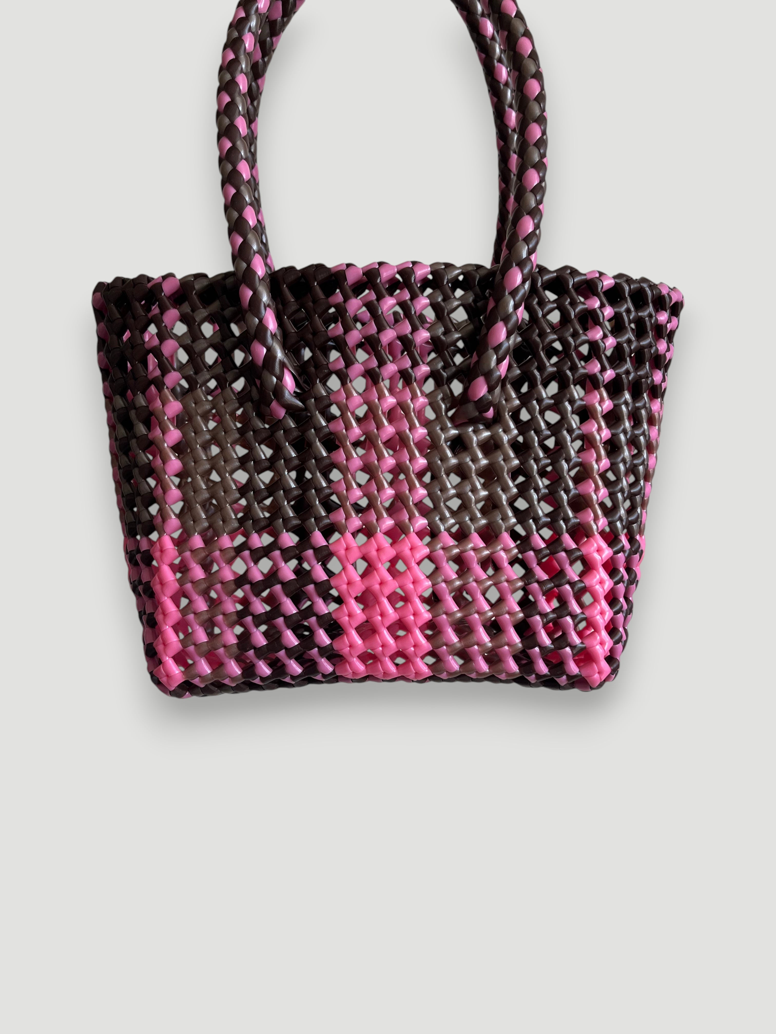 N°100XS - SAC PANIER TRESSÉ MAIN - MINI - multicolors