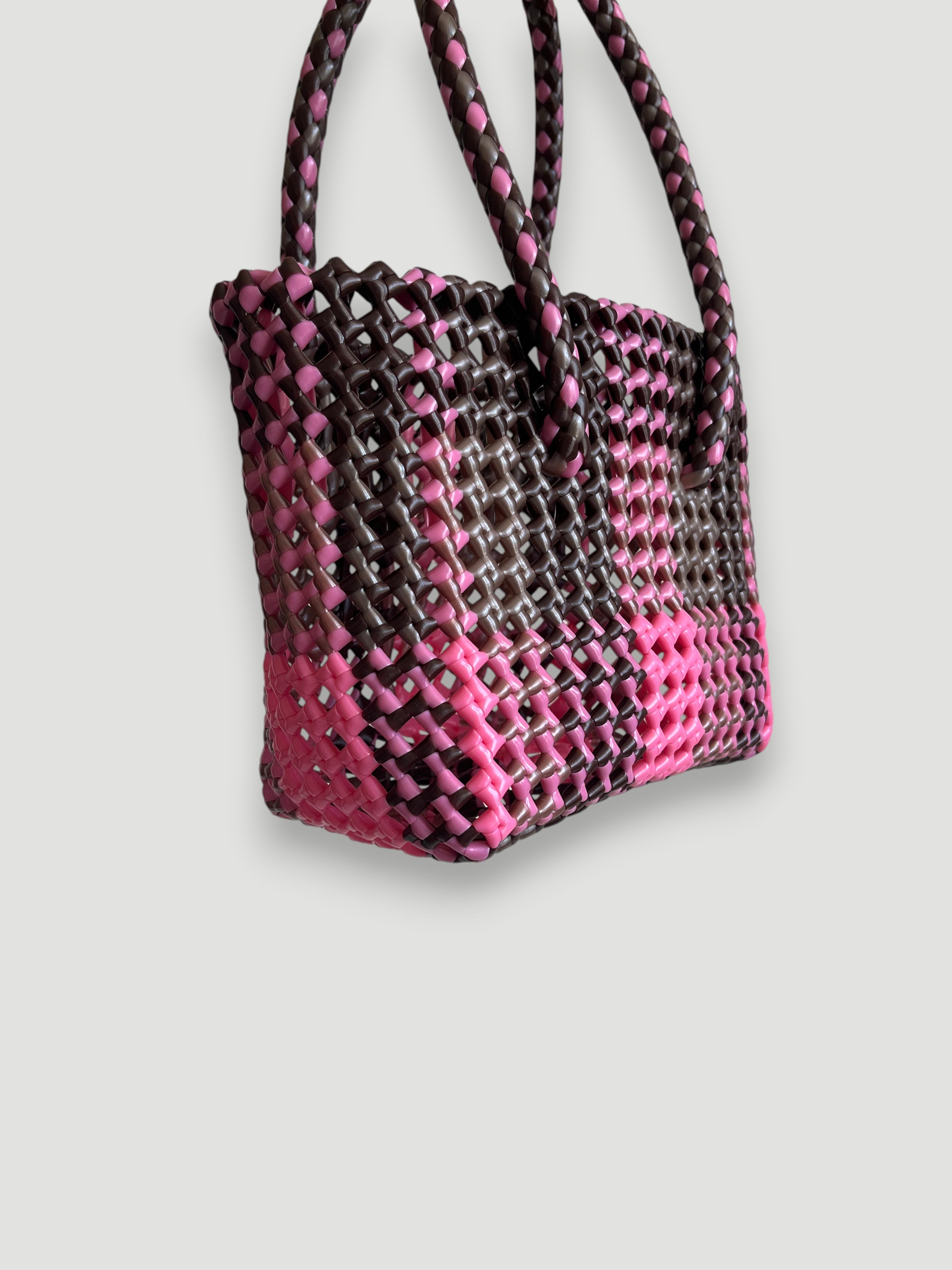 N°100XS - SAC PANIER TRESSÉ MAIN - MINI - multicolors